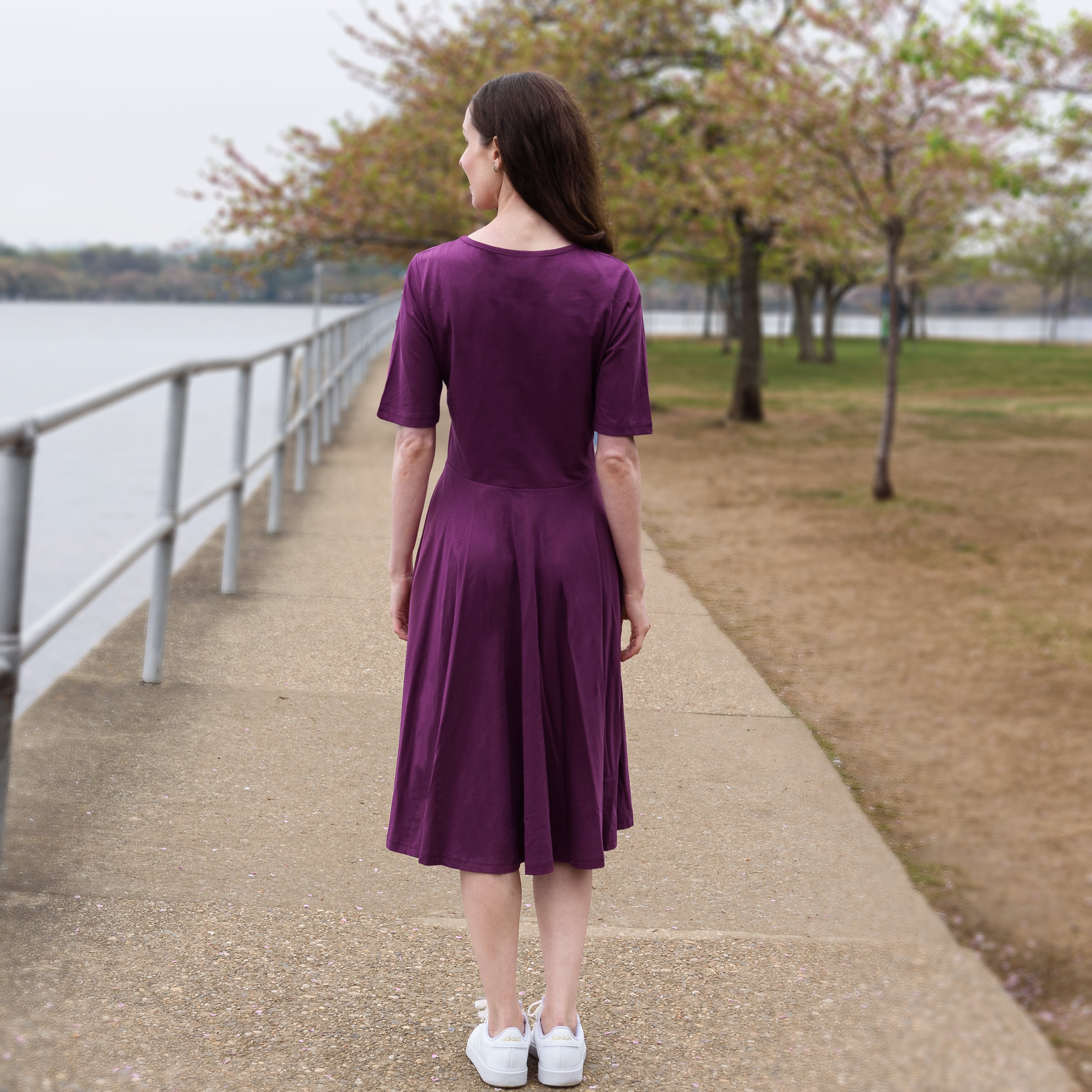 Amaranth Twirl Dress with Pockets