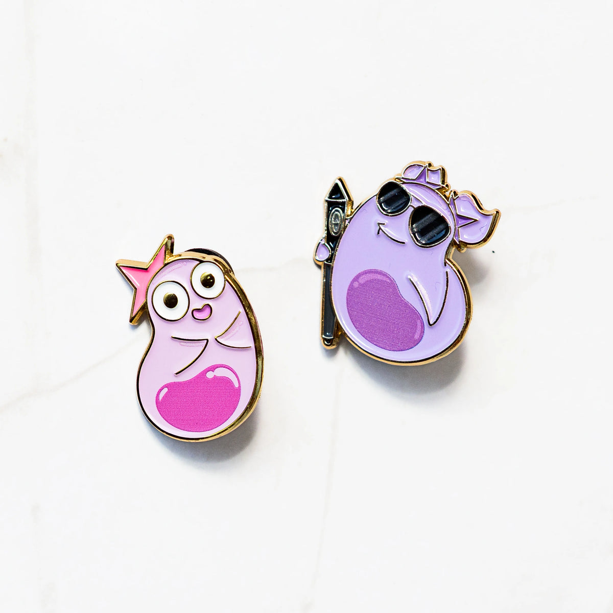 Pinky and Petunia Enamel Pins Set