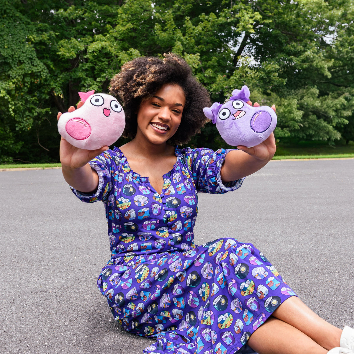 Amoeba Sisters Frill Midi Dress with Pockets