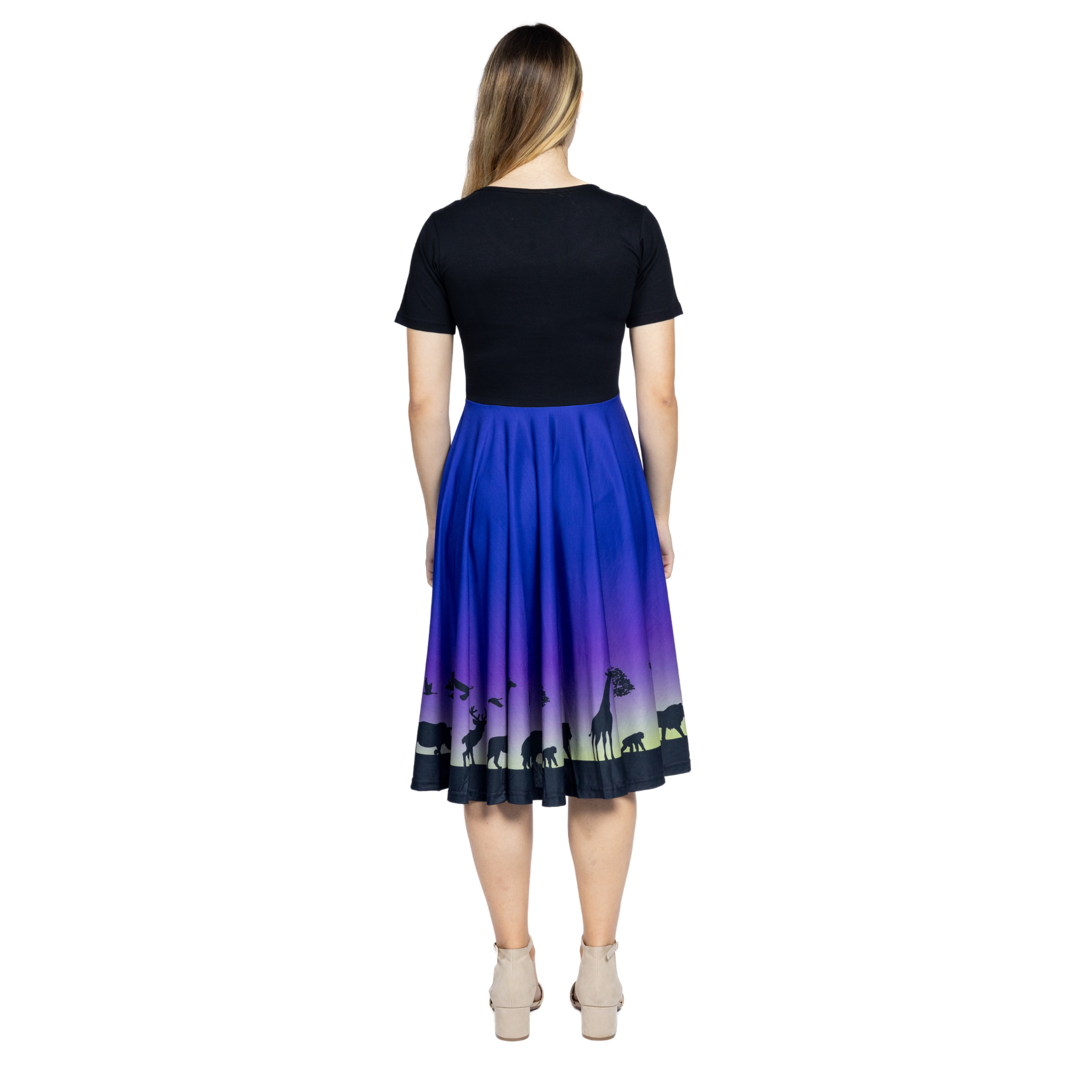 Animal Silhouette Full Twirl Dress with Pockets