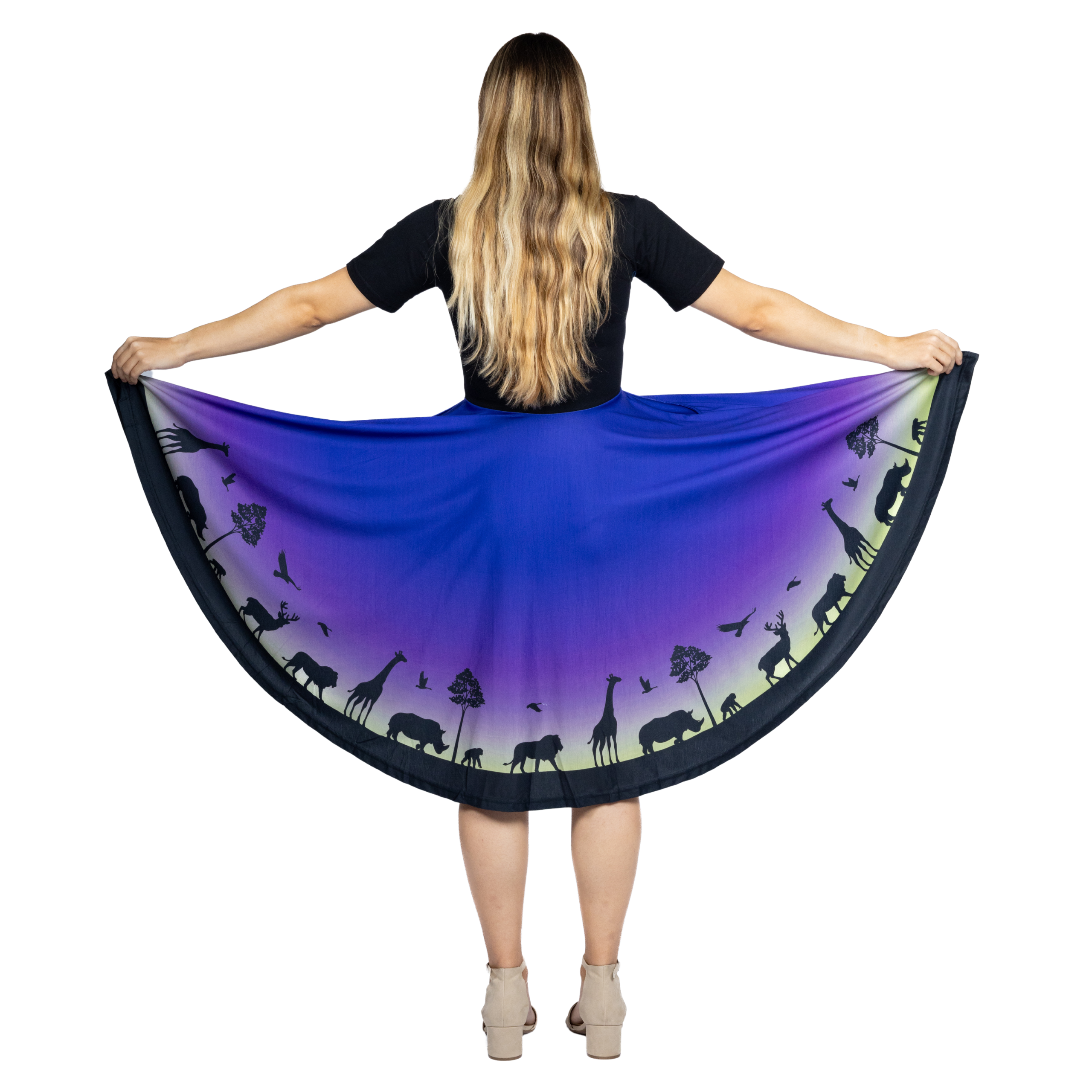 Animal Silhouette Full Twirl Dress with Pockets