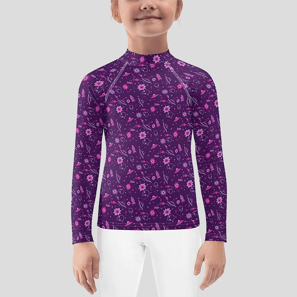 Floral Galactic Kids Rash Guard (POD)