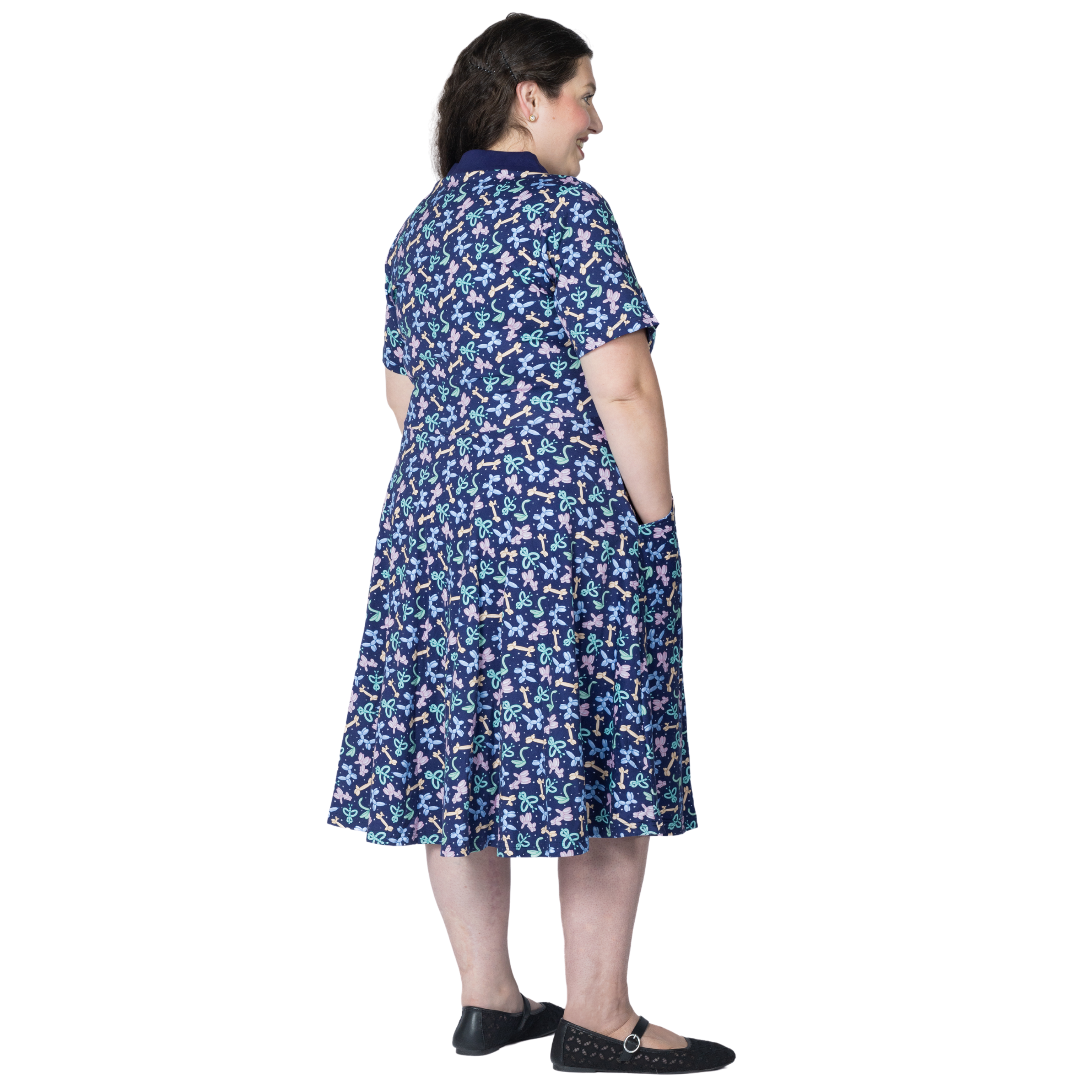 Balloon Animals Collared Twirl Dress