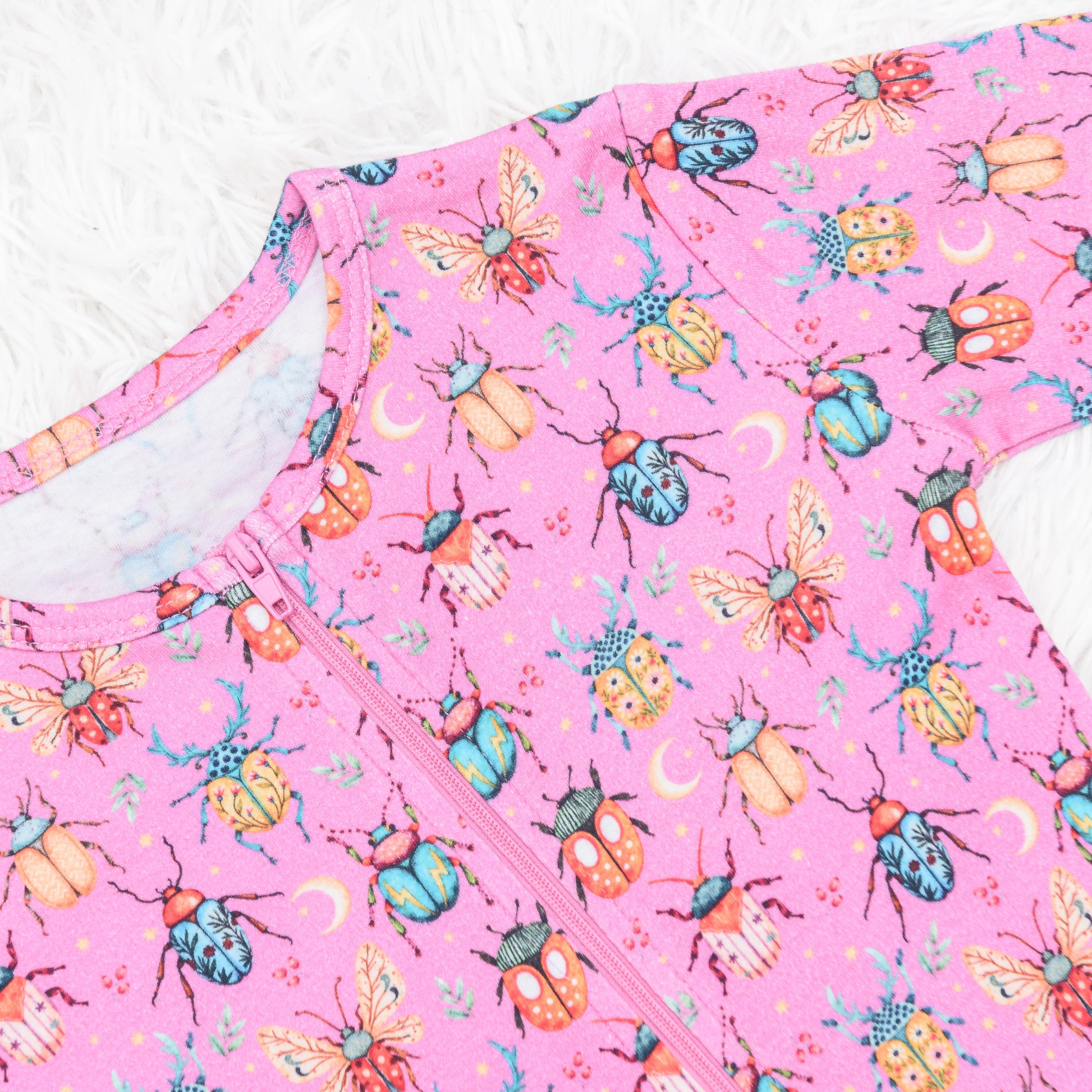 Beetles Long Baby Bodysuit