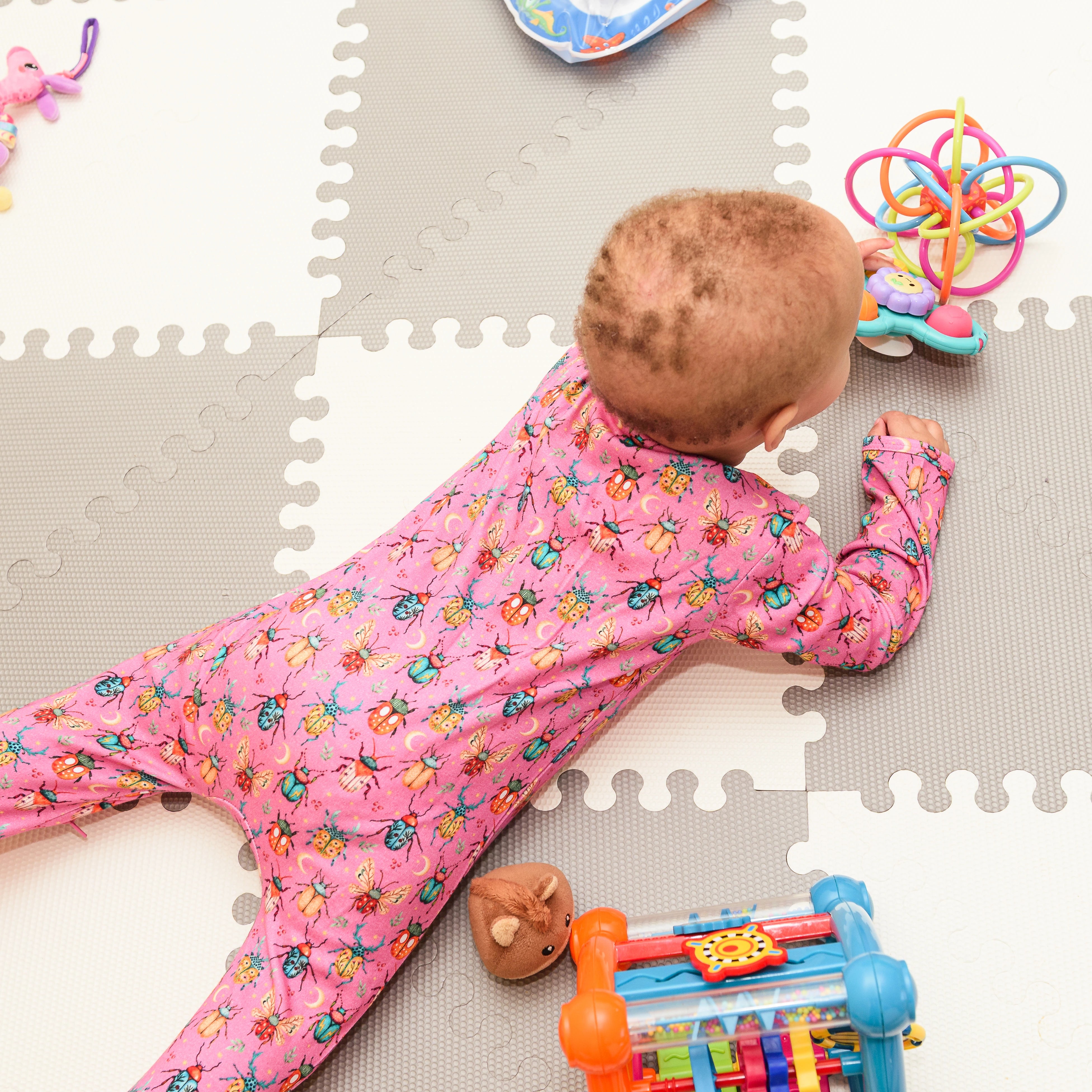 Beetles Long Baby Bodysuit
