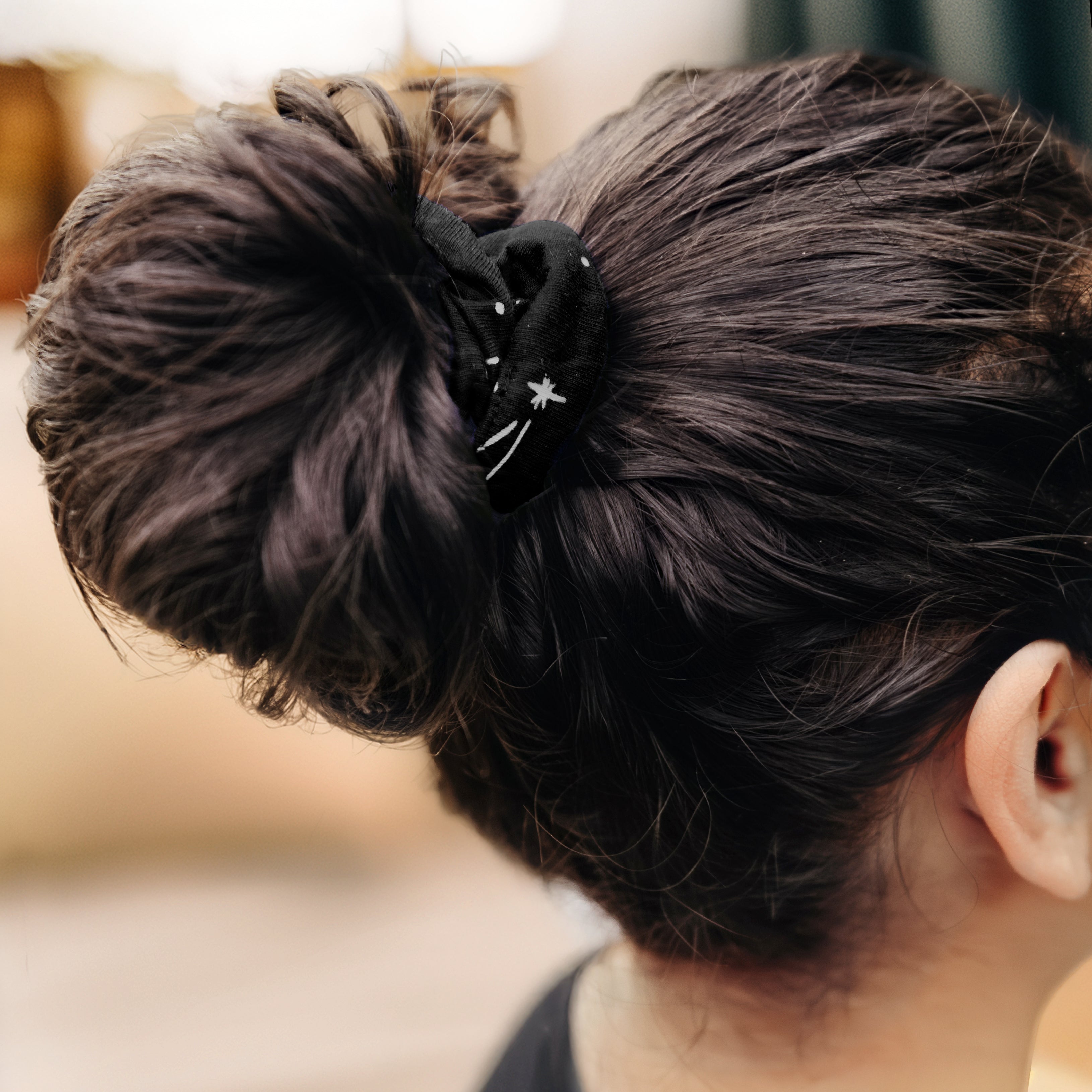 2-Pack Constellations Black Scrunchies with Pocket