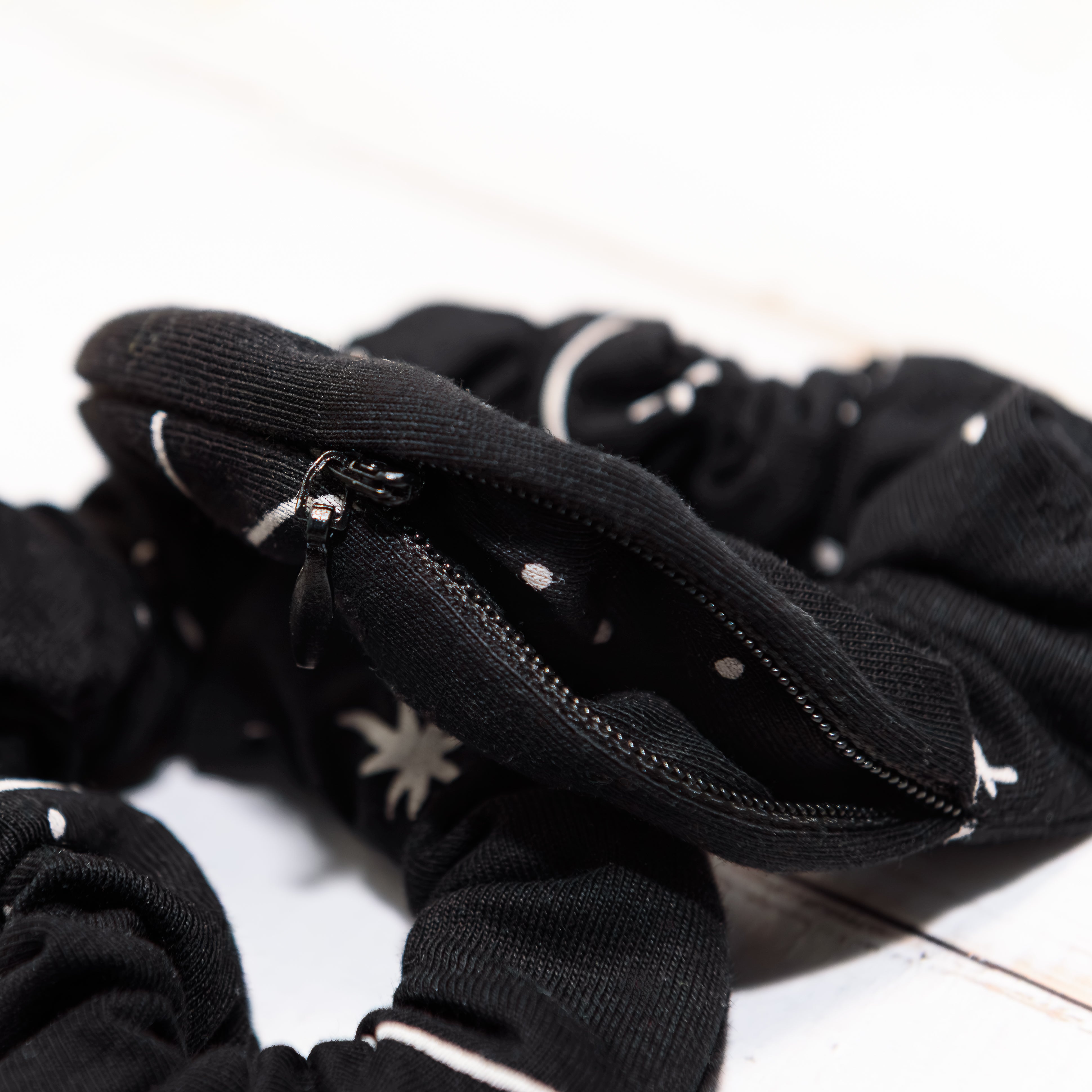2-Pack Constellations Black Scrunchies with Pocket