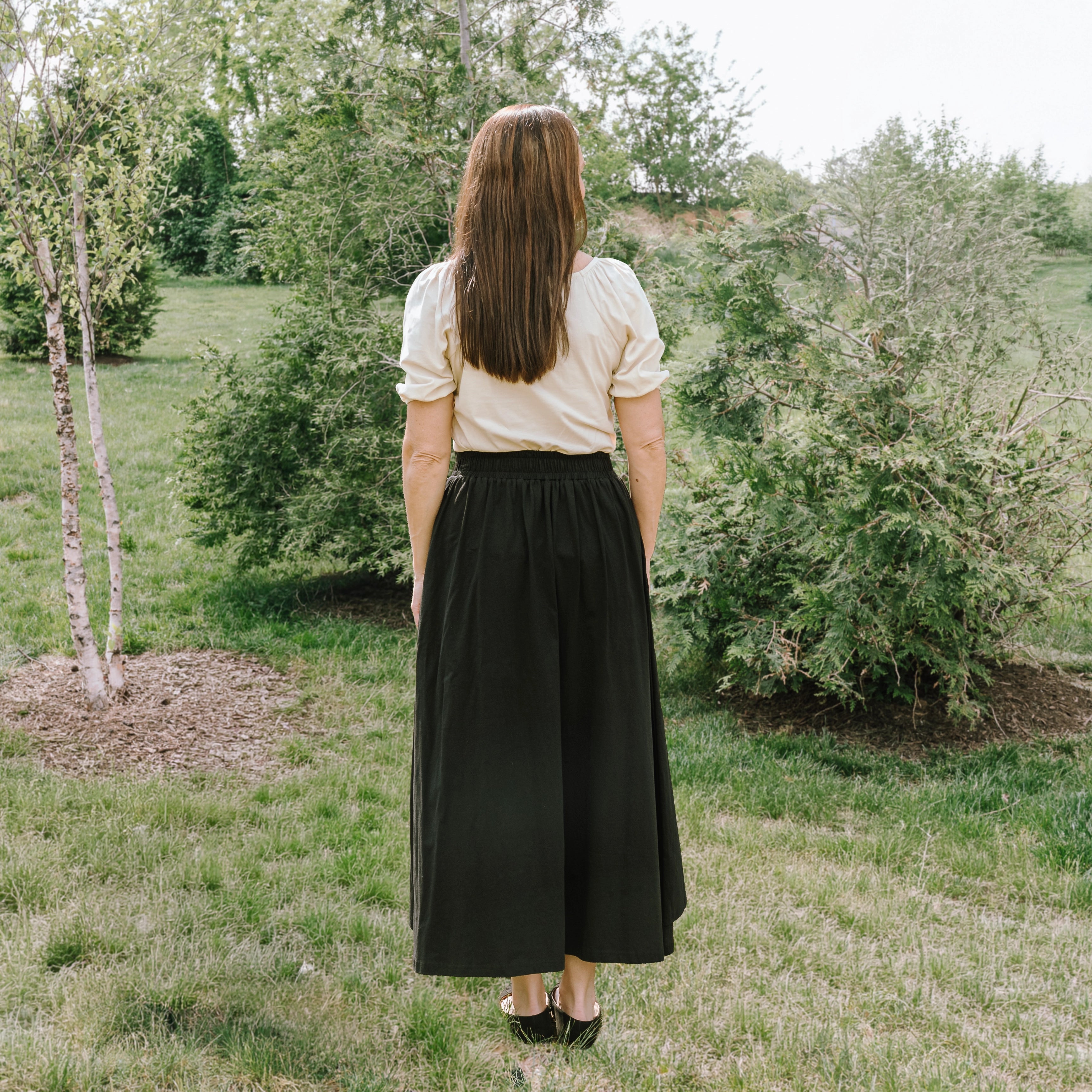 Black Layered Skirt with Pockets