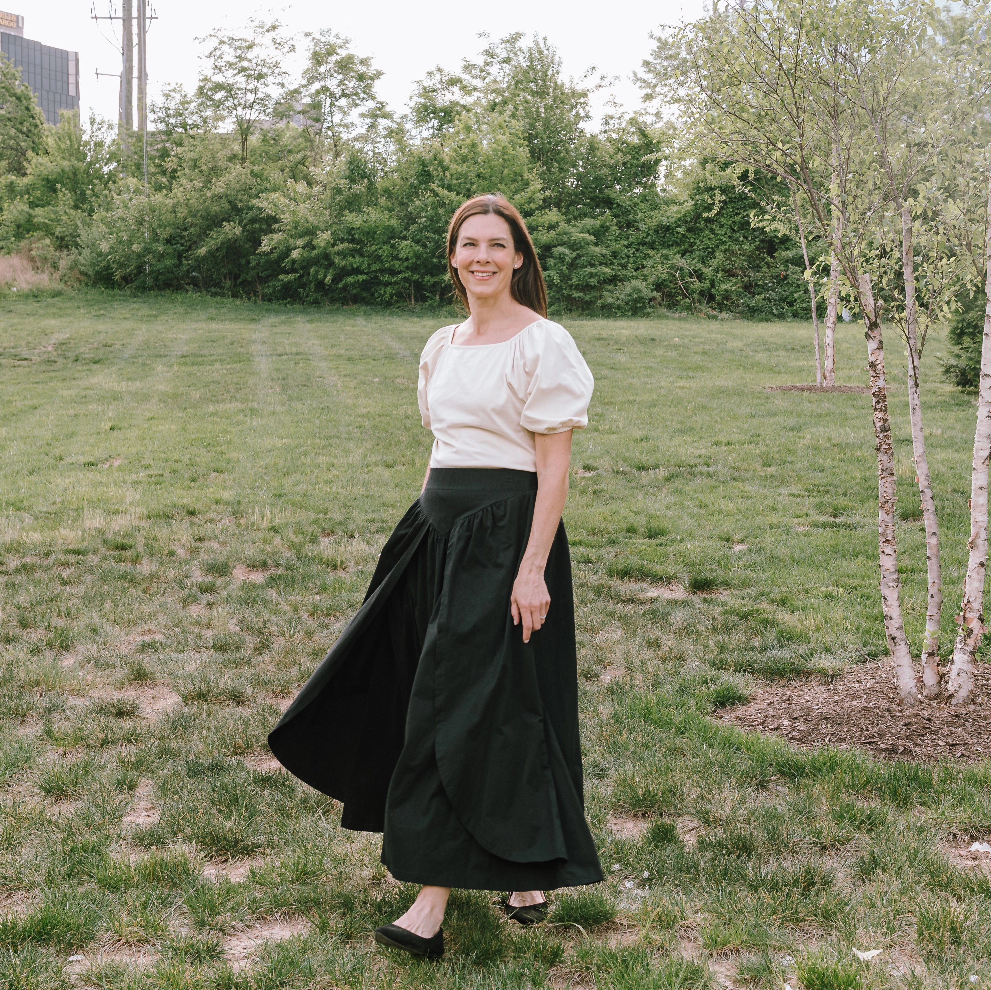 Black Layered Skirt with Pockets