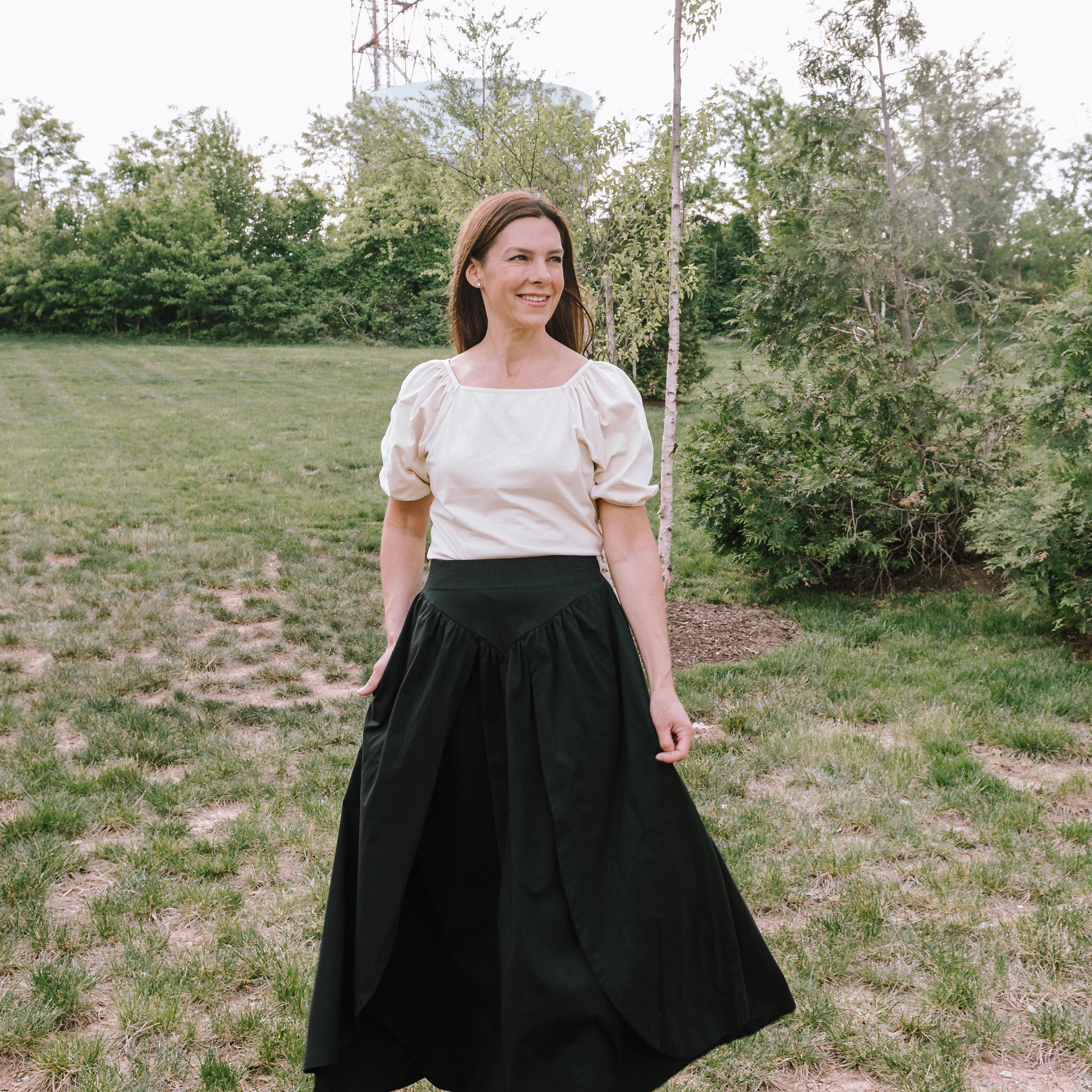 Black Layered Skirt with Pockets