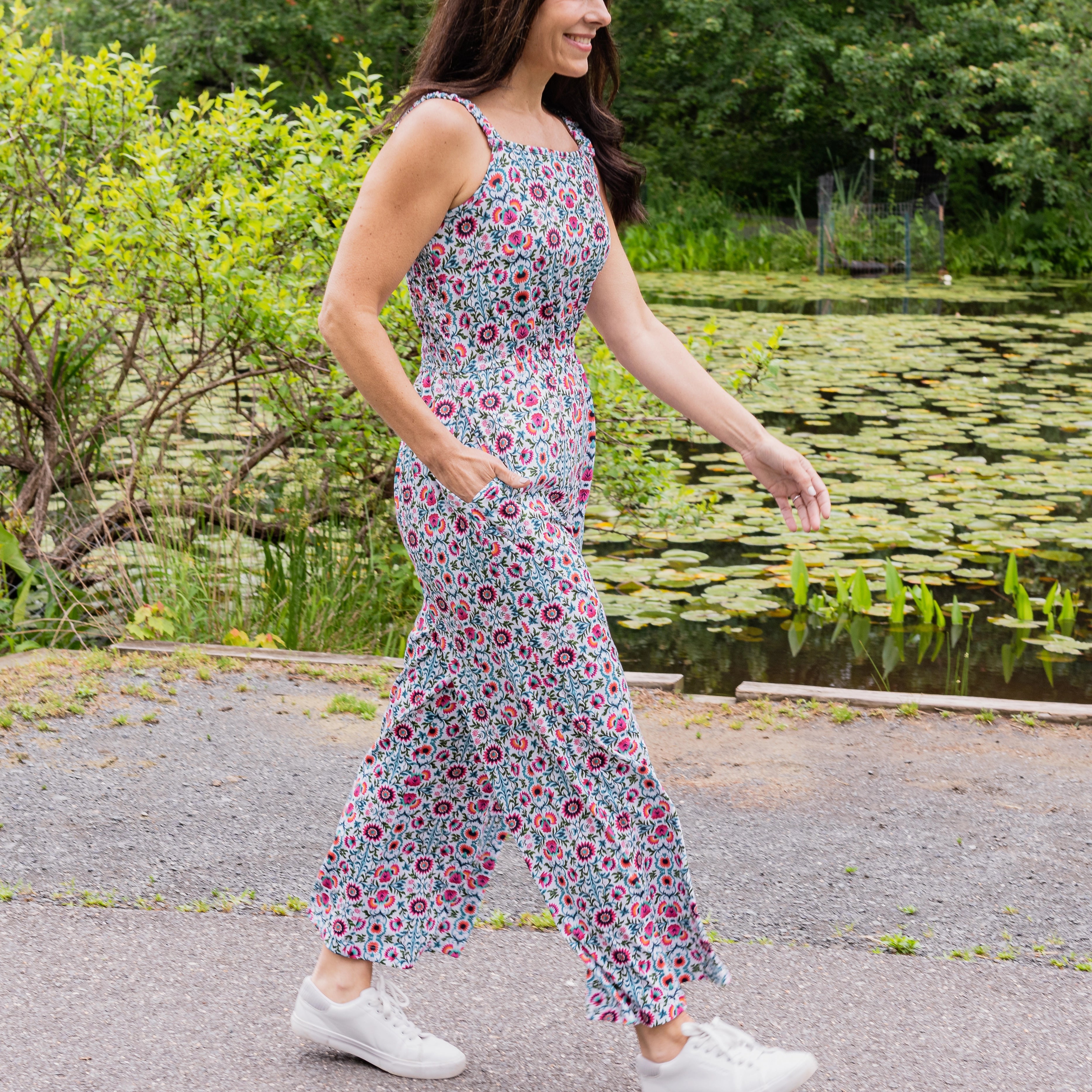 Boho Bloom Jumpsuit with Pockets