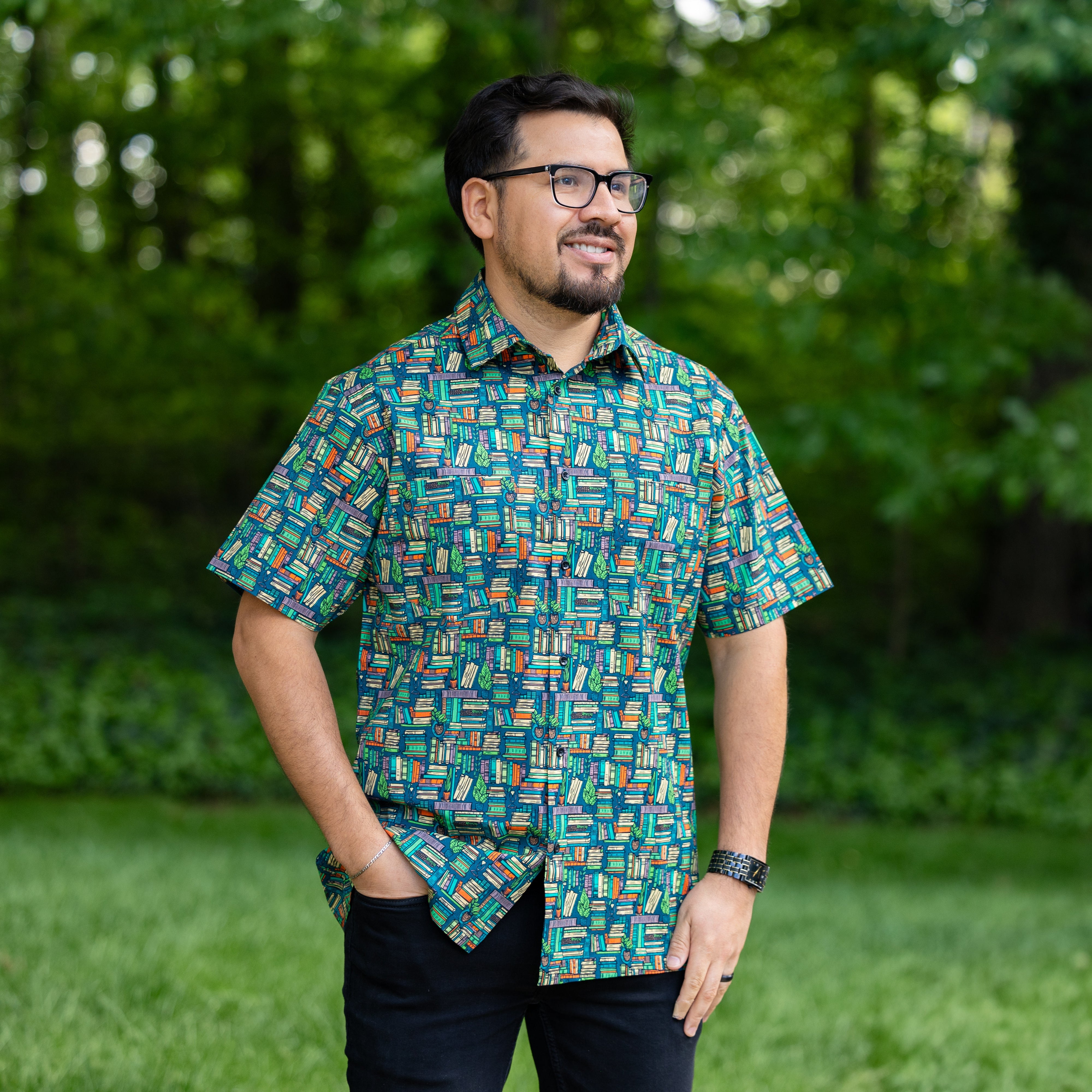 Botanical Library Short Sleeves Button-Up Shirt
