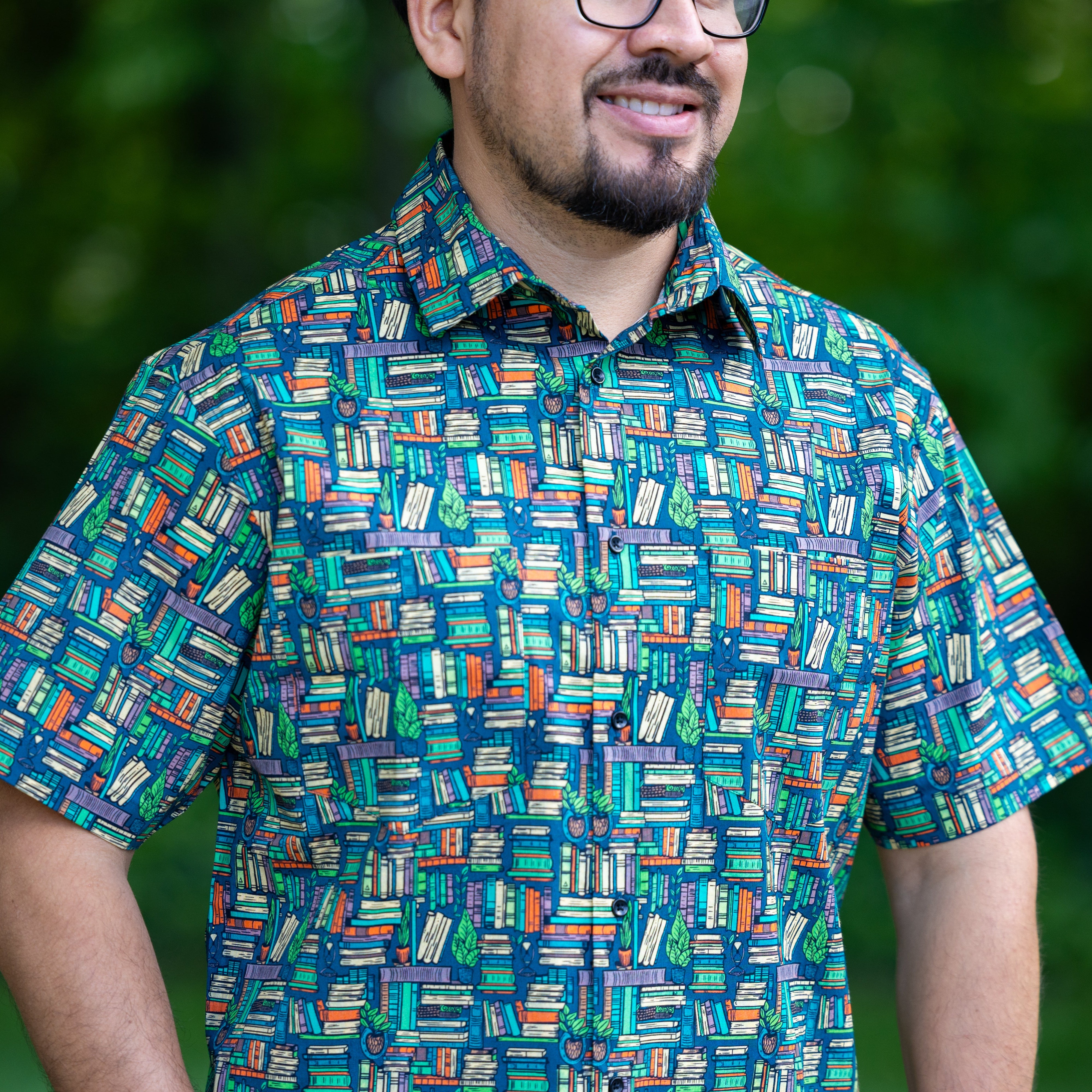 Botanical Library Short Sleeves Button-Up Shirt