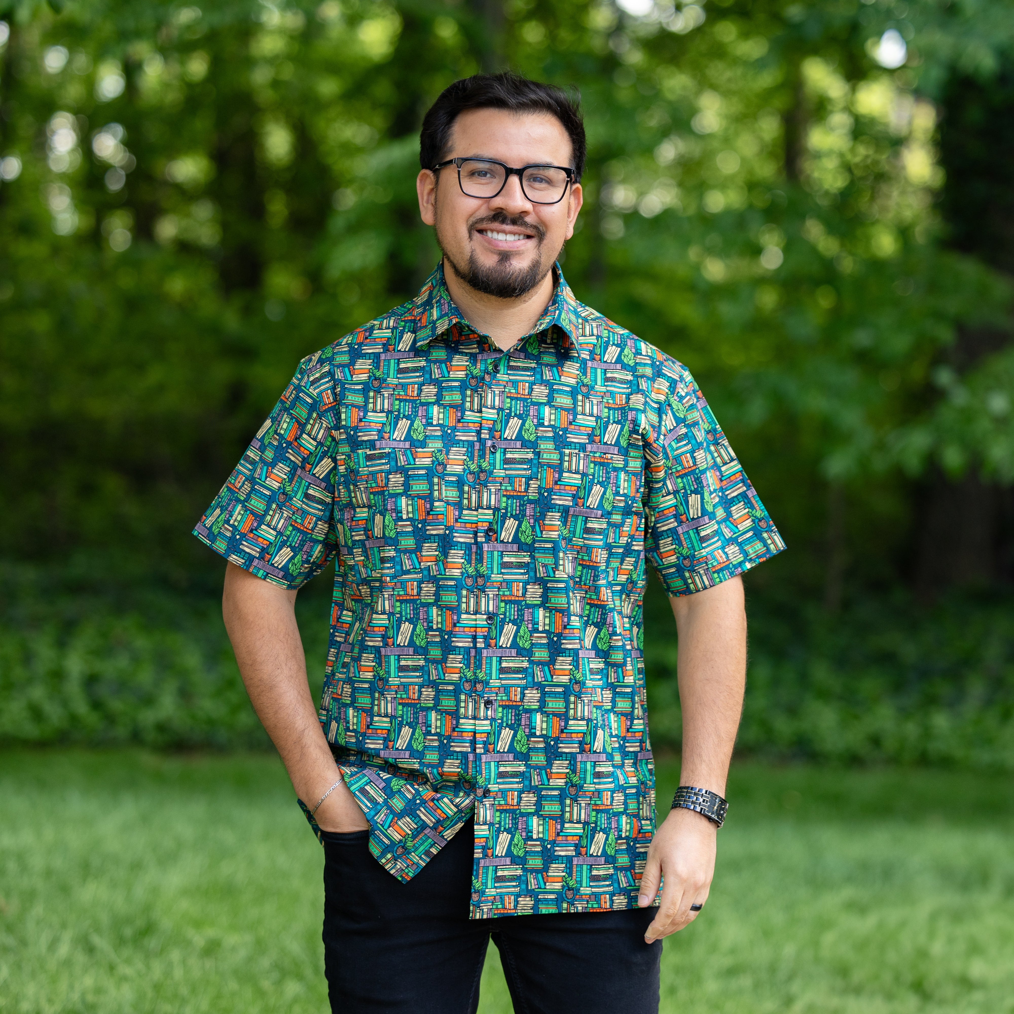 Botanical Library Short Sleeves Button-Up Shirt