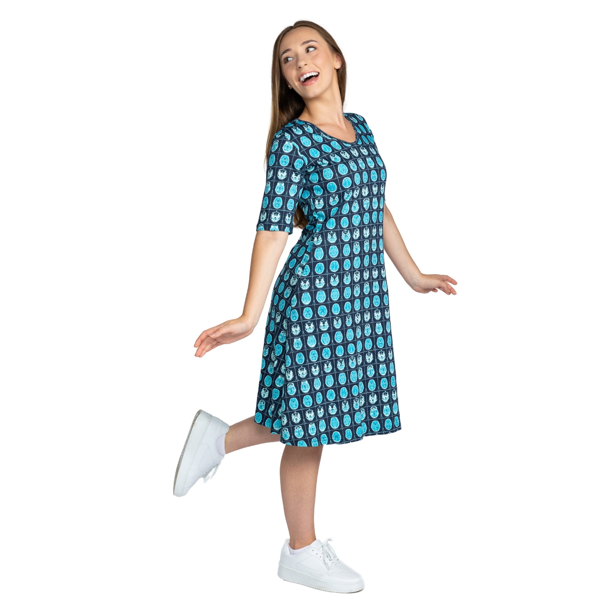 Brain Scans A-Line Dress with Pockets