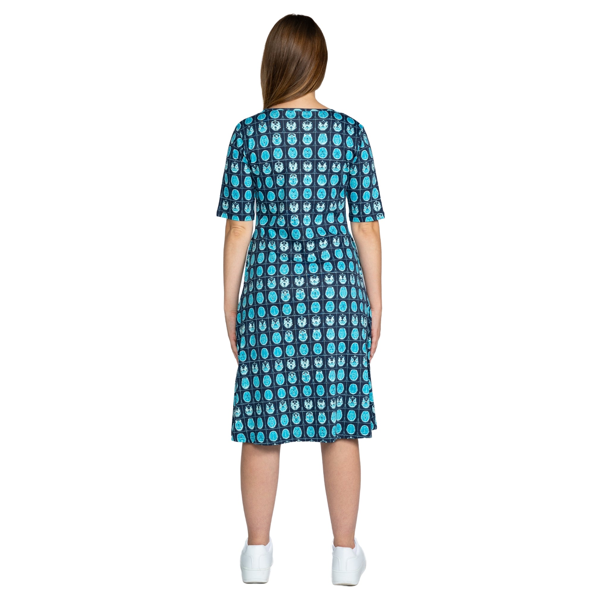 Brain Scans A-Line Dress with Pockets