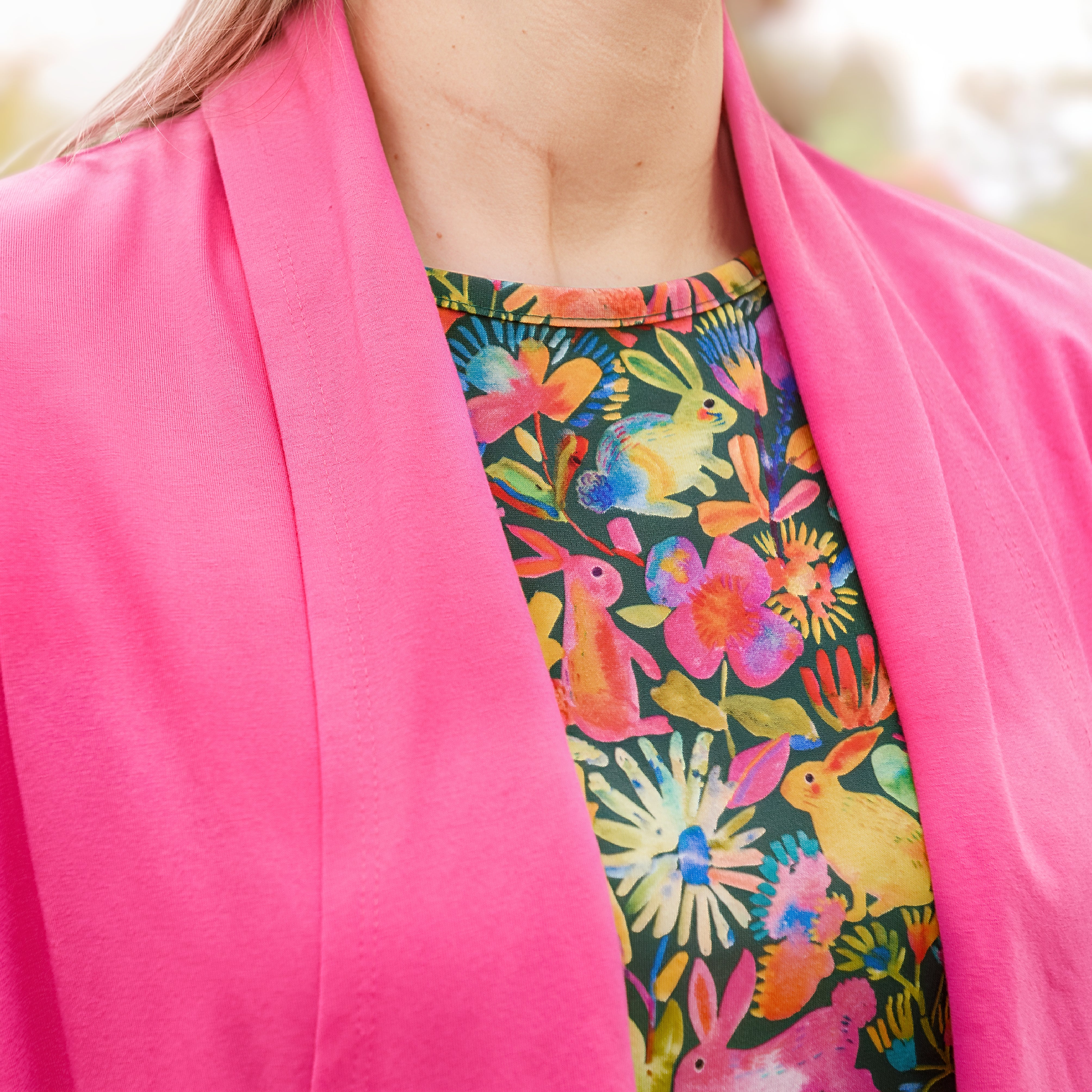 Pink Shorter-Length Cardigan