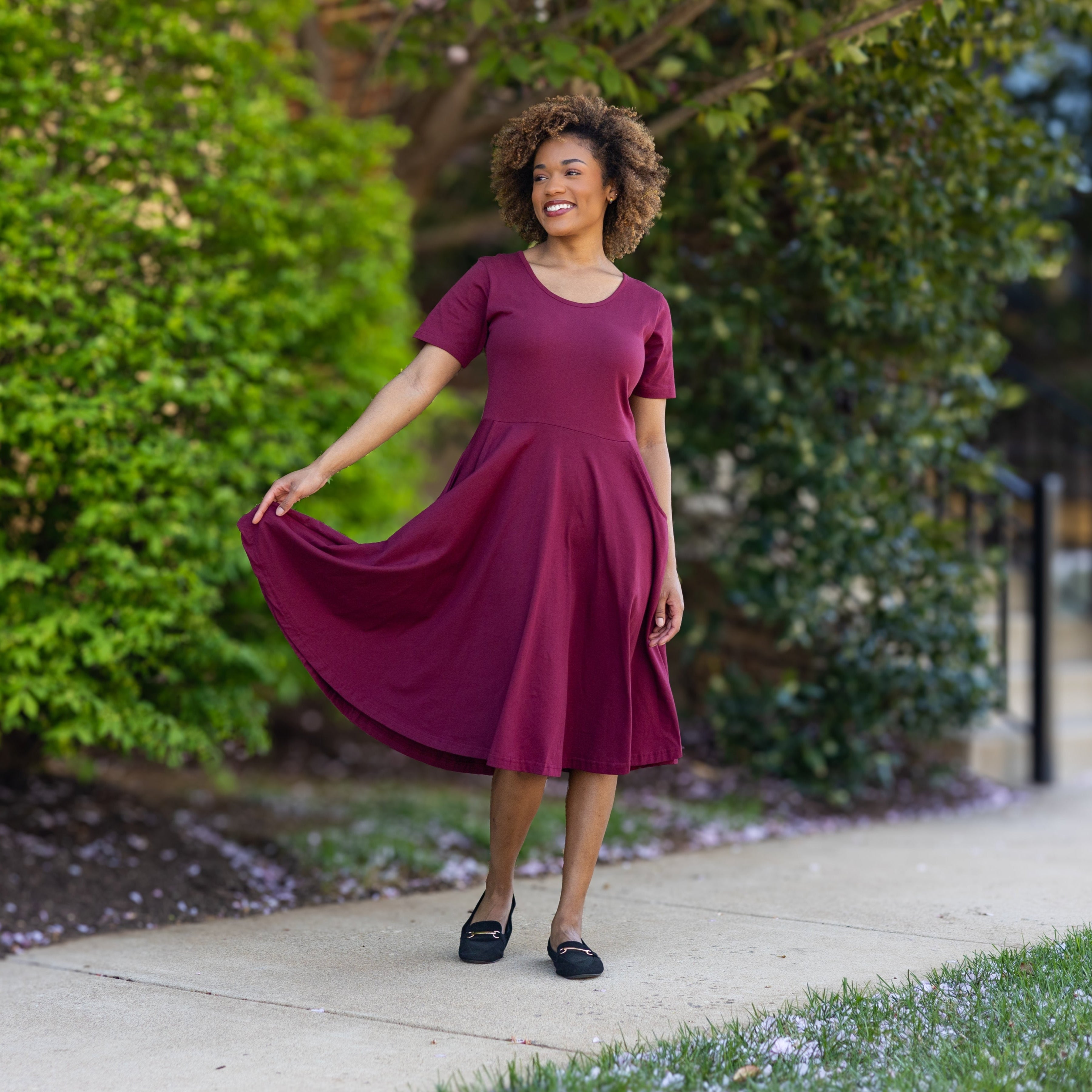 Burgundy Twirl Dress