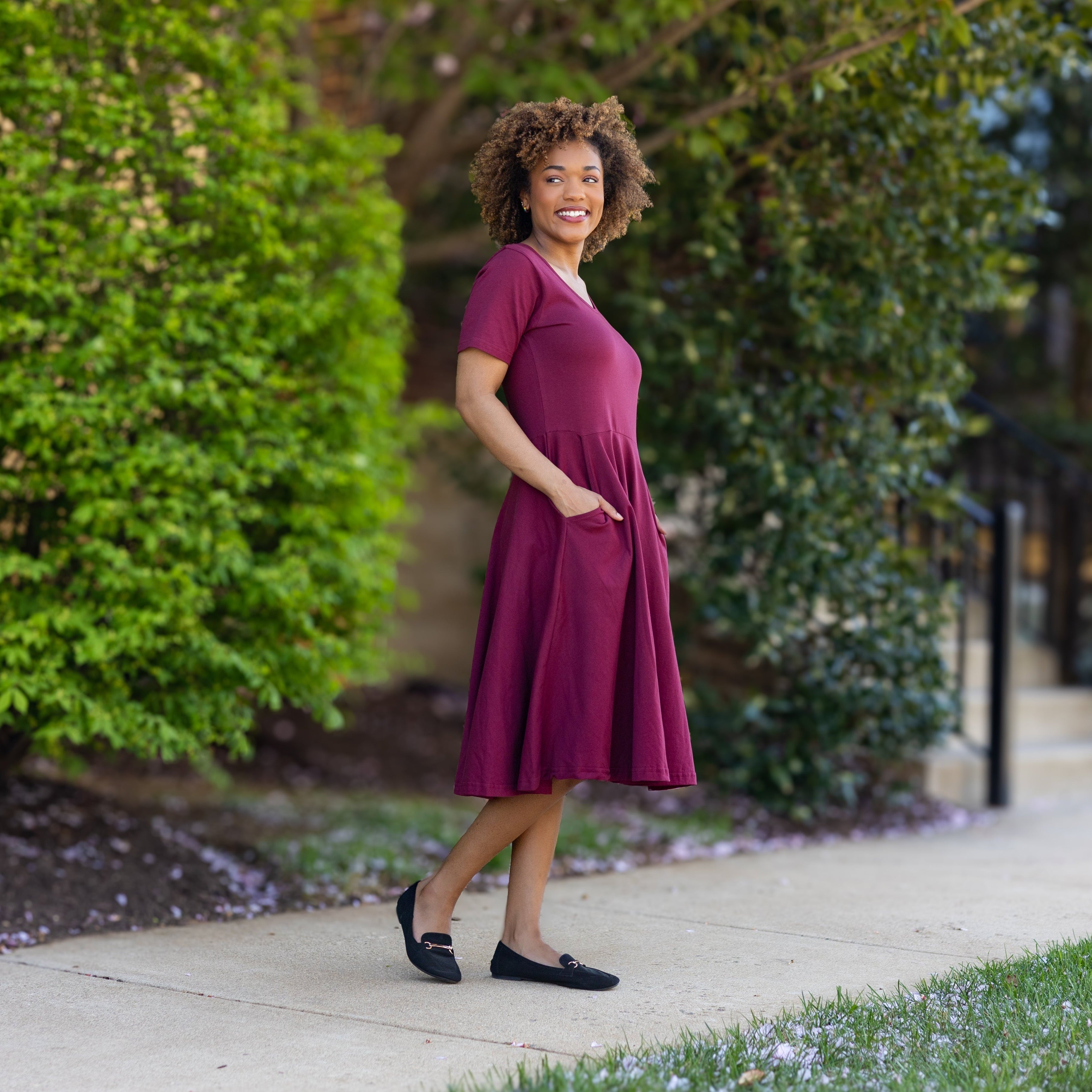 Burgundy Twirl Dress