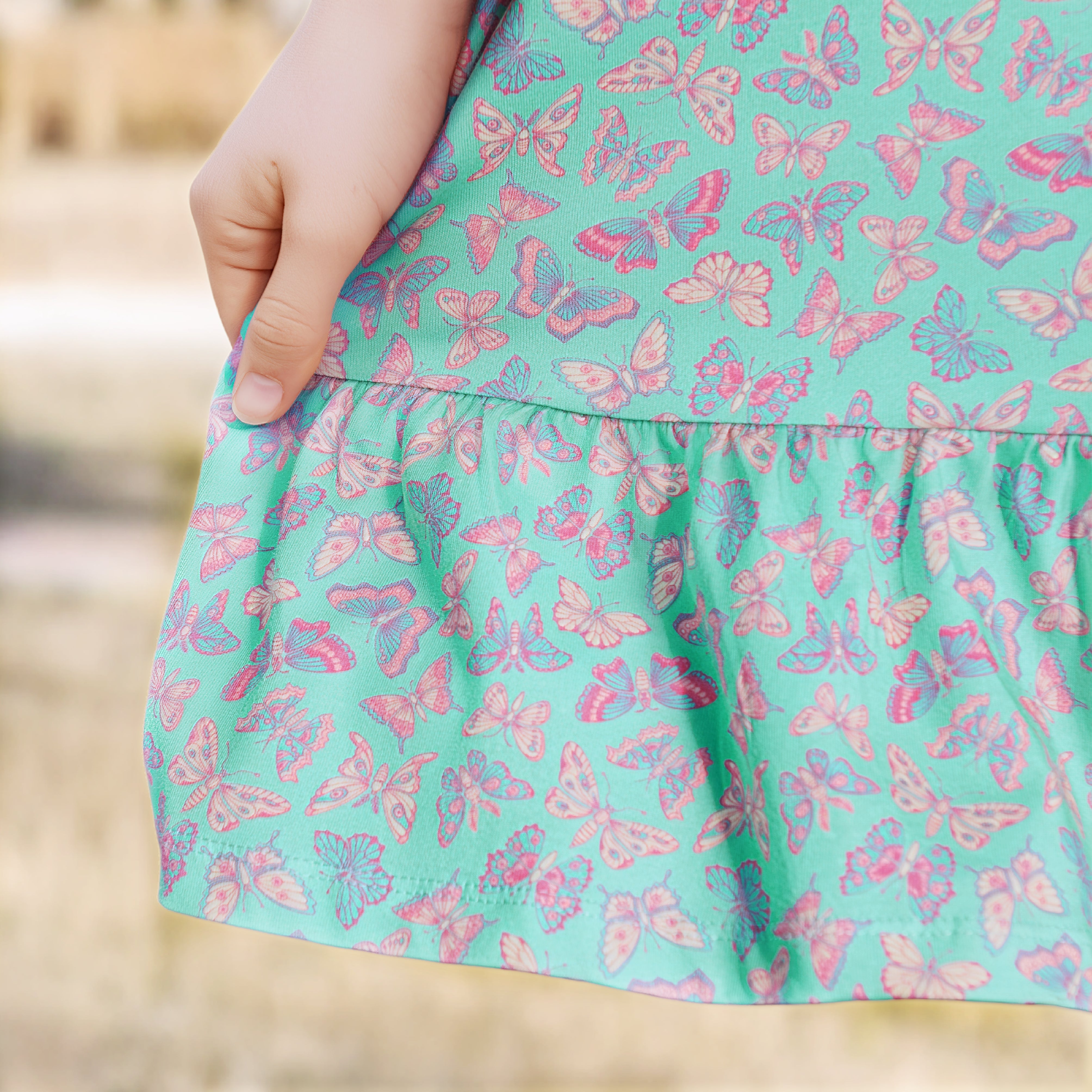 Butterfly Meadows Sleeveless Kids A-Line Dress