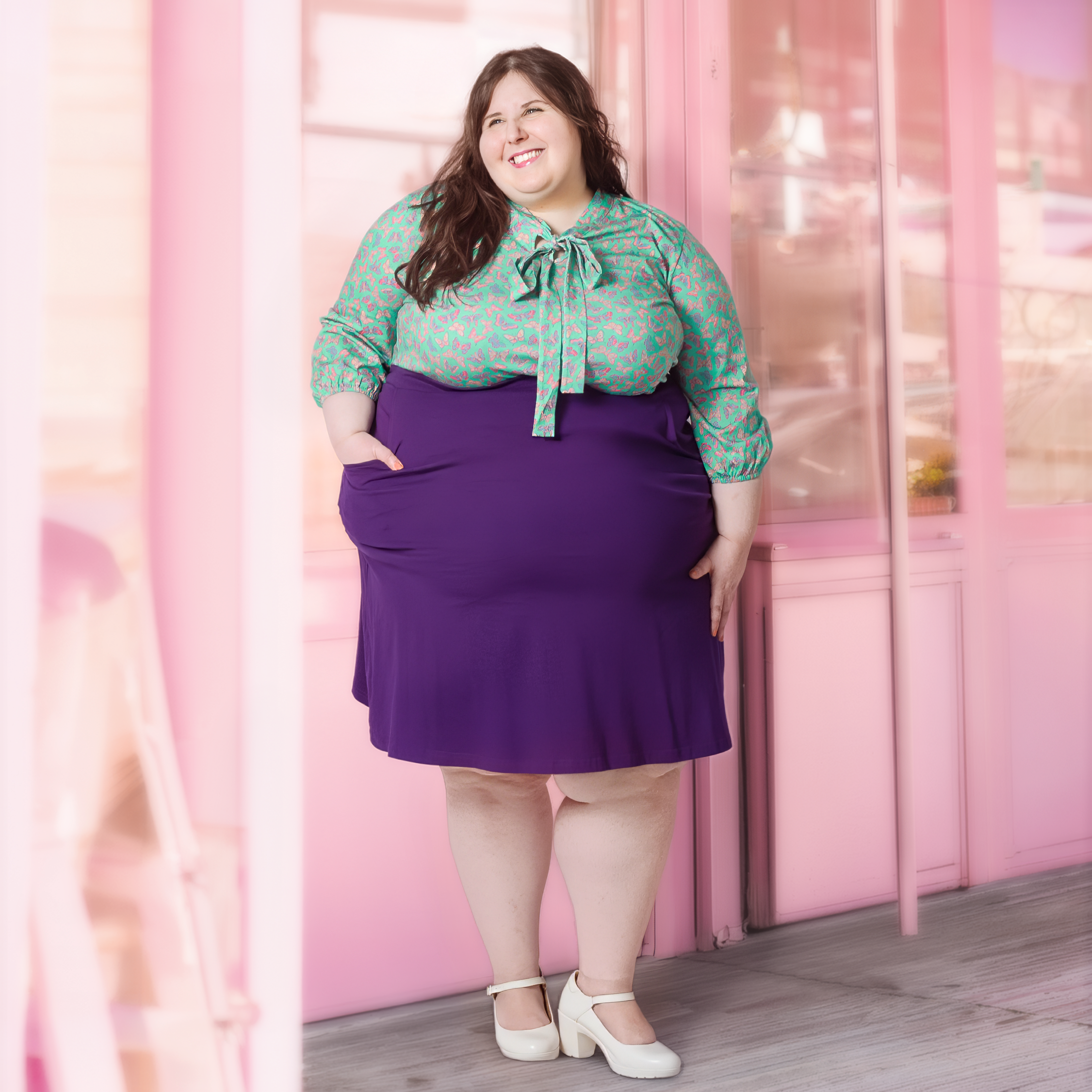 Butterfly Meadows Tie Neck Top