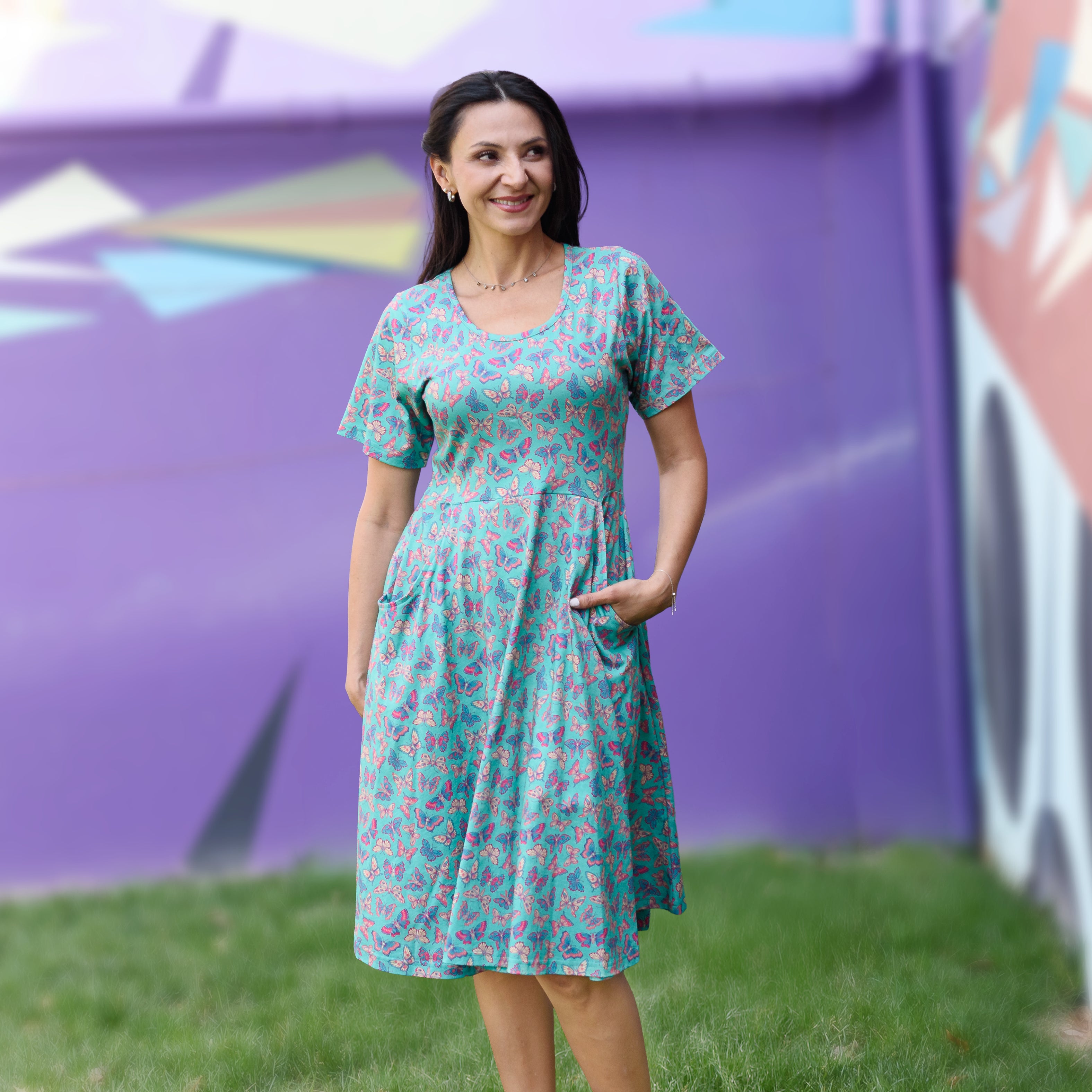 Butterfly Meadows Twirl Dress with Pockets