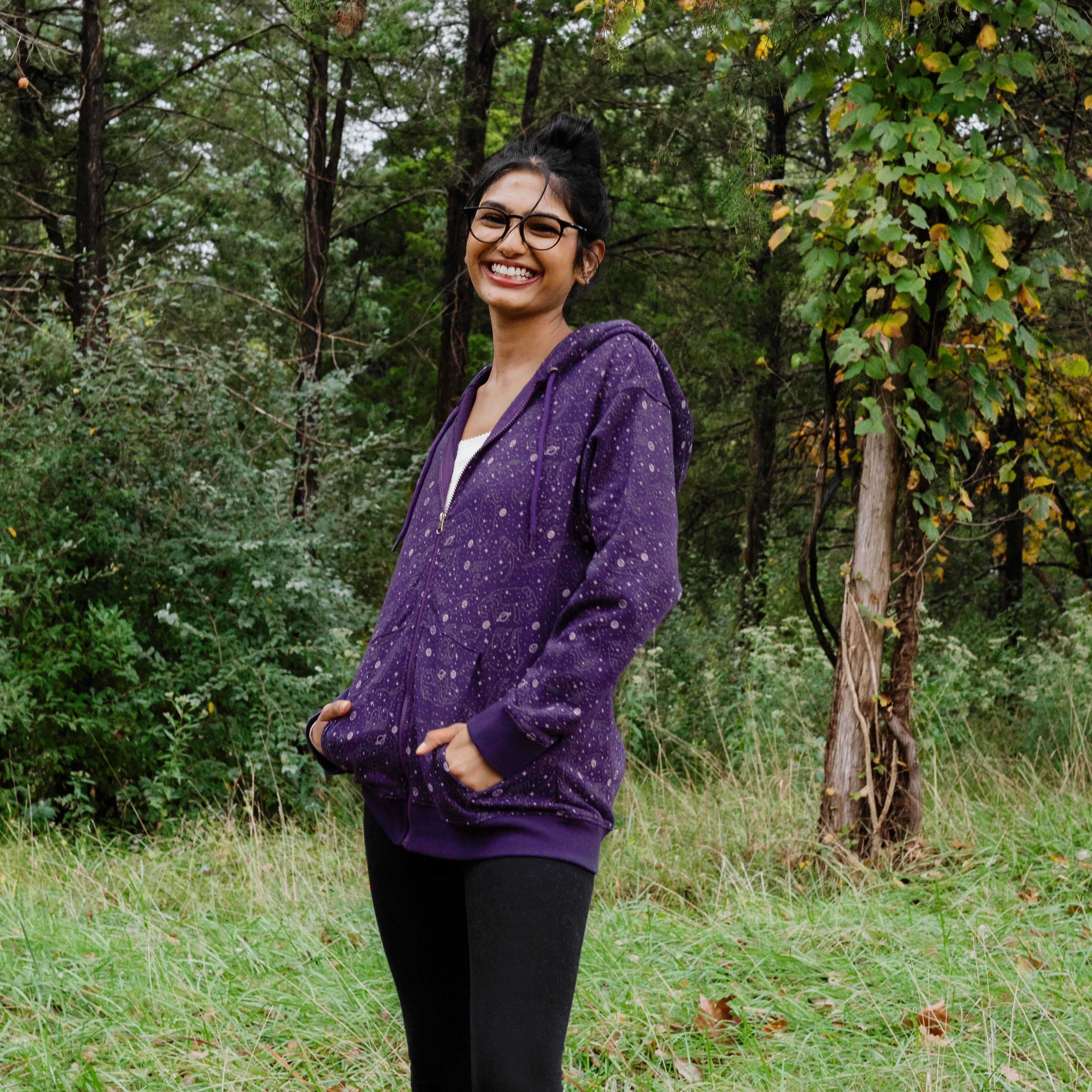 Cats Constellations Glow-in-the-Dark Unisex Adults Hoodie