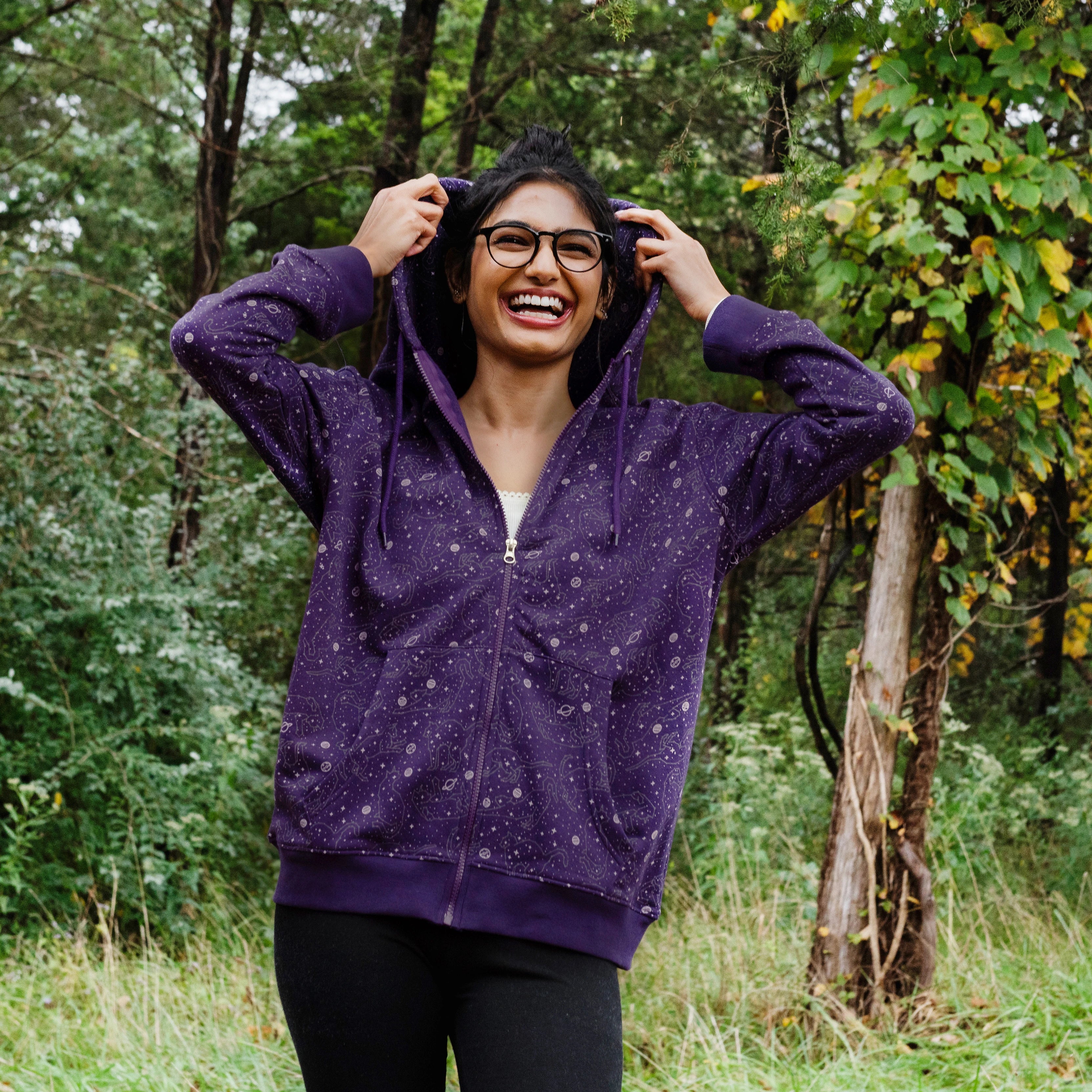 Cats Constellations Glow-in-the-Dark Unisex Adults Hoodie