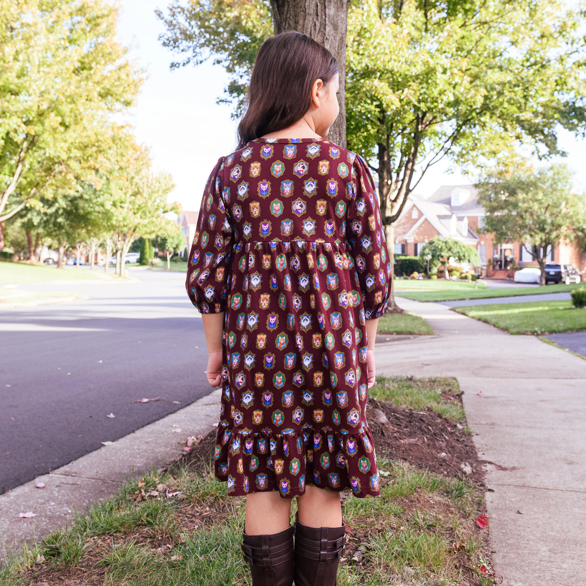 Cat Portraits Kids Dress with Pockets