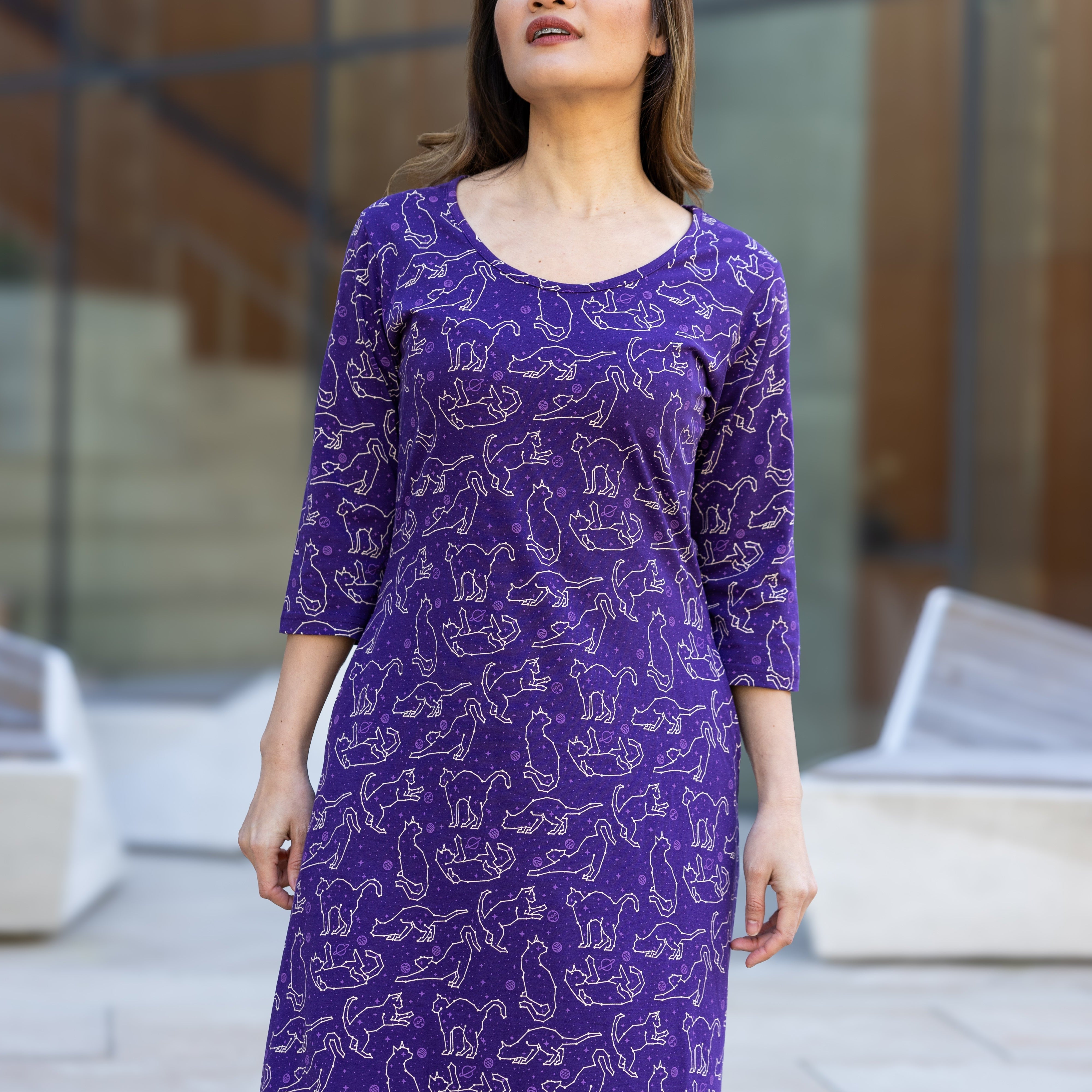 Cats Constellations Glow-in-the-Dark Maxi Dress