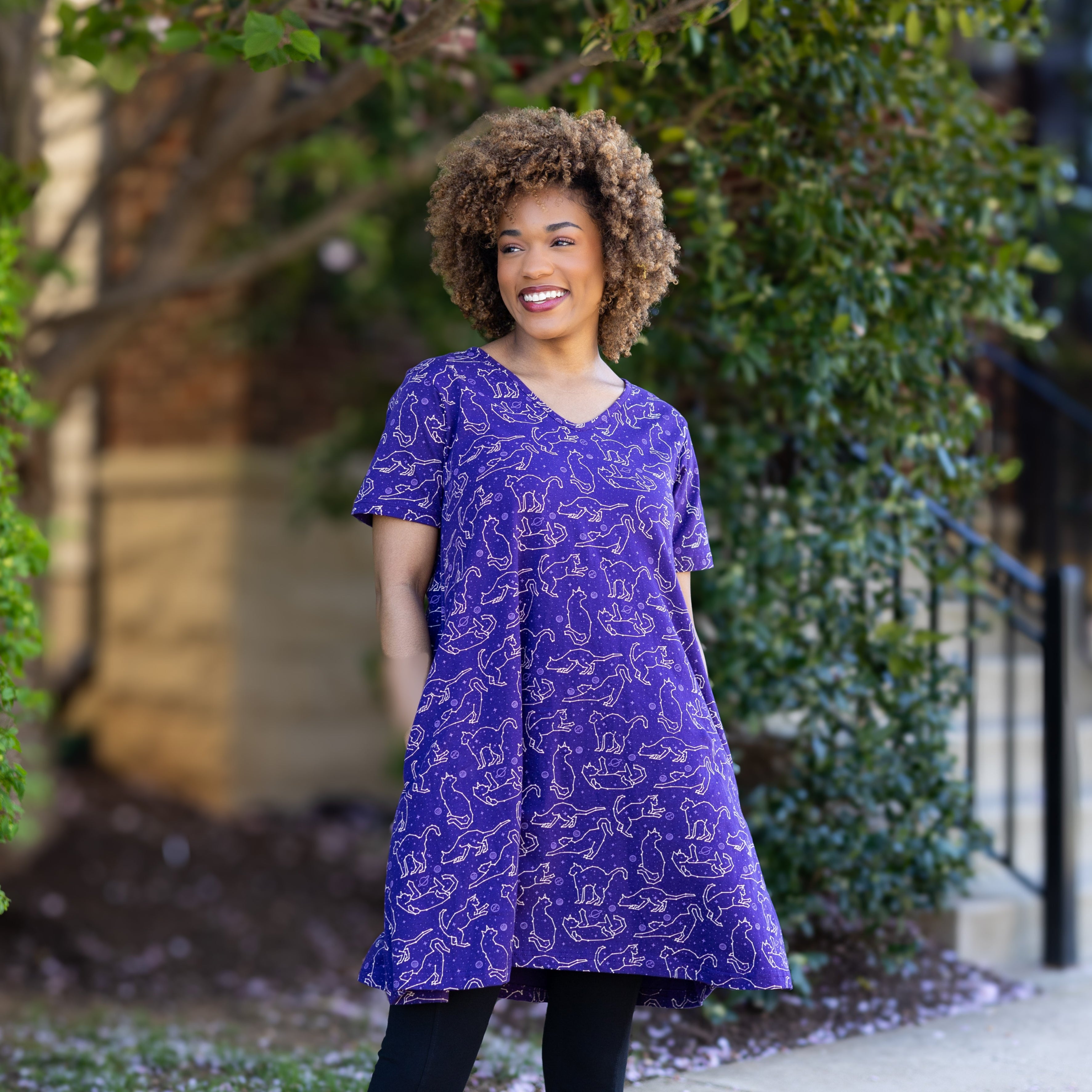 Cats Constellations Glow-in-the-Dark Long Tunic