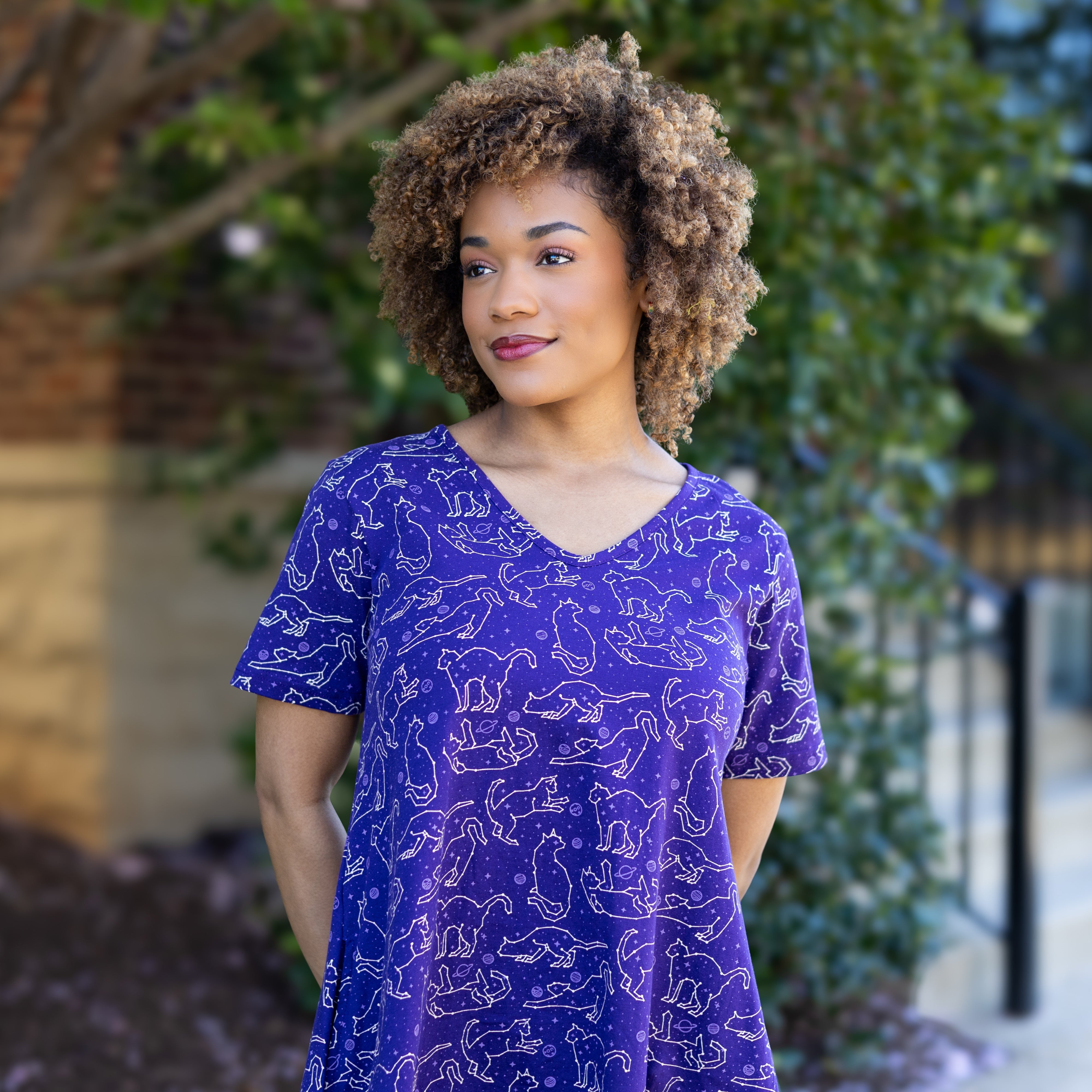 Cats Constellations Glow-in-the-Dark Long Tunic