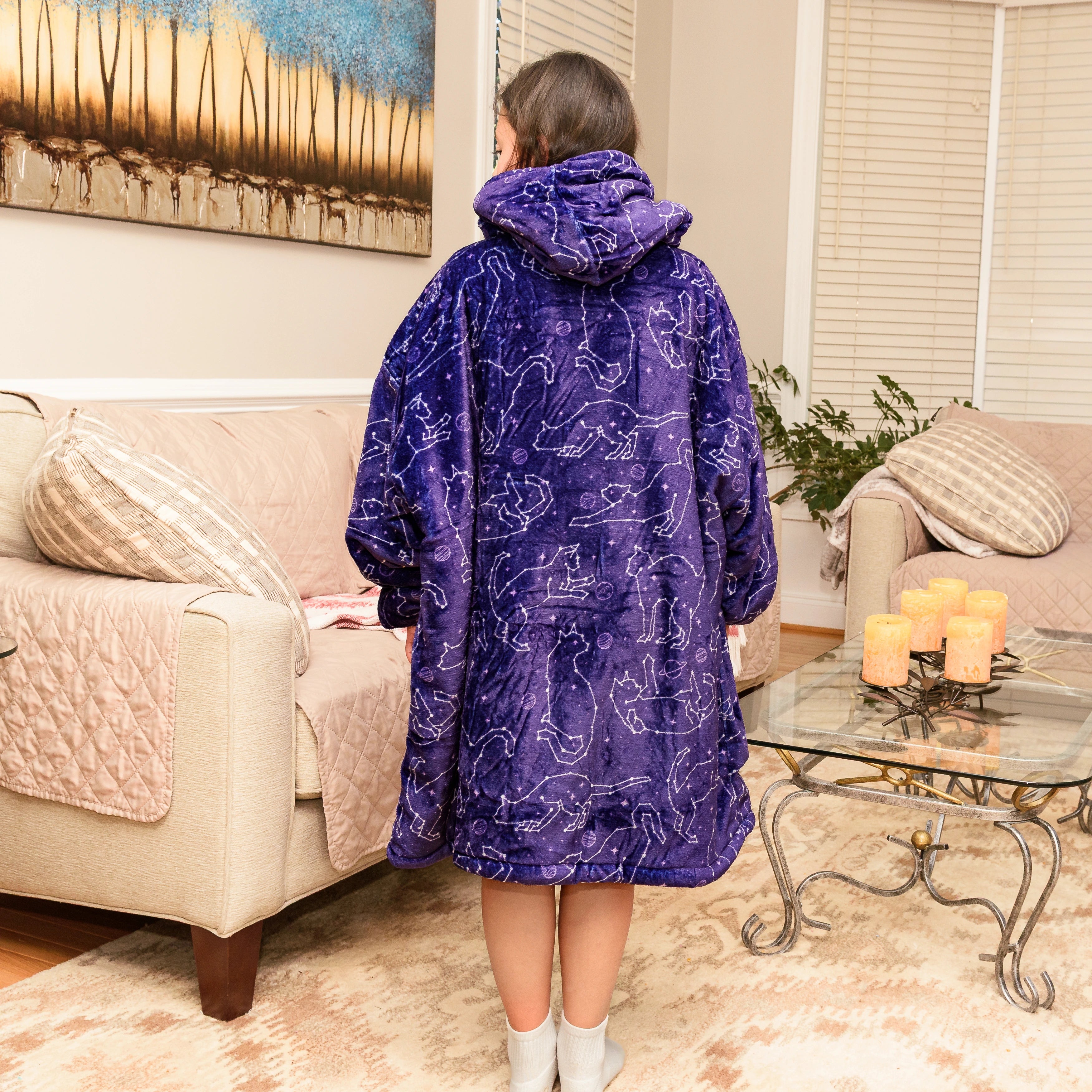 Cats Constellations Kids Blanket Hoodie