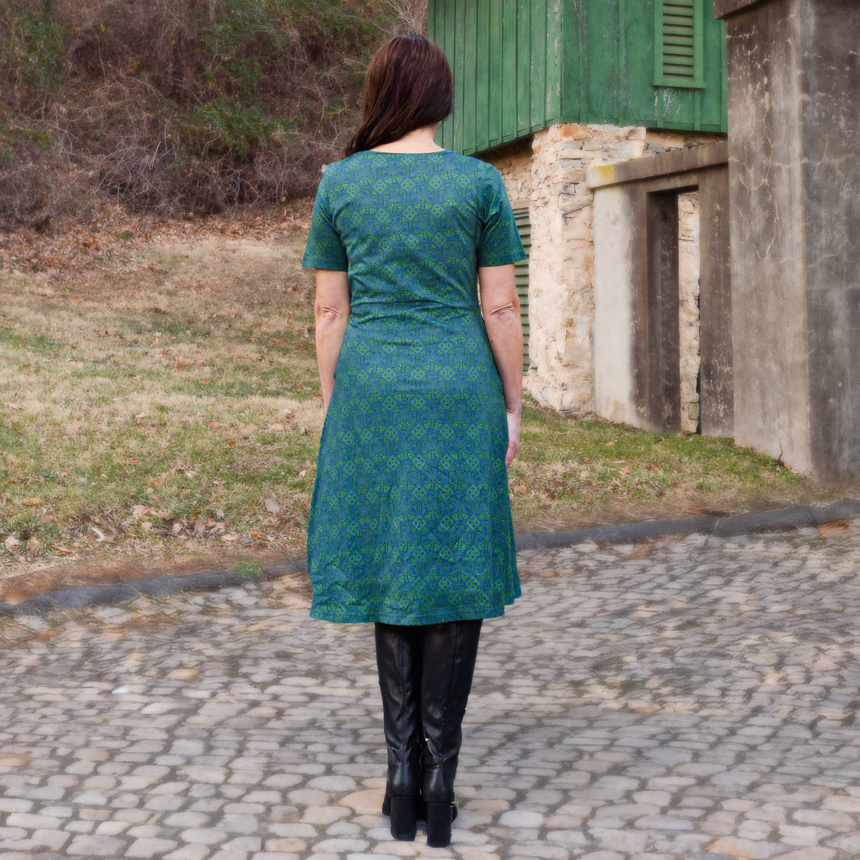 Celtic Cats A-Line Dress with Pockets
