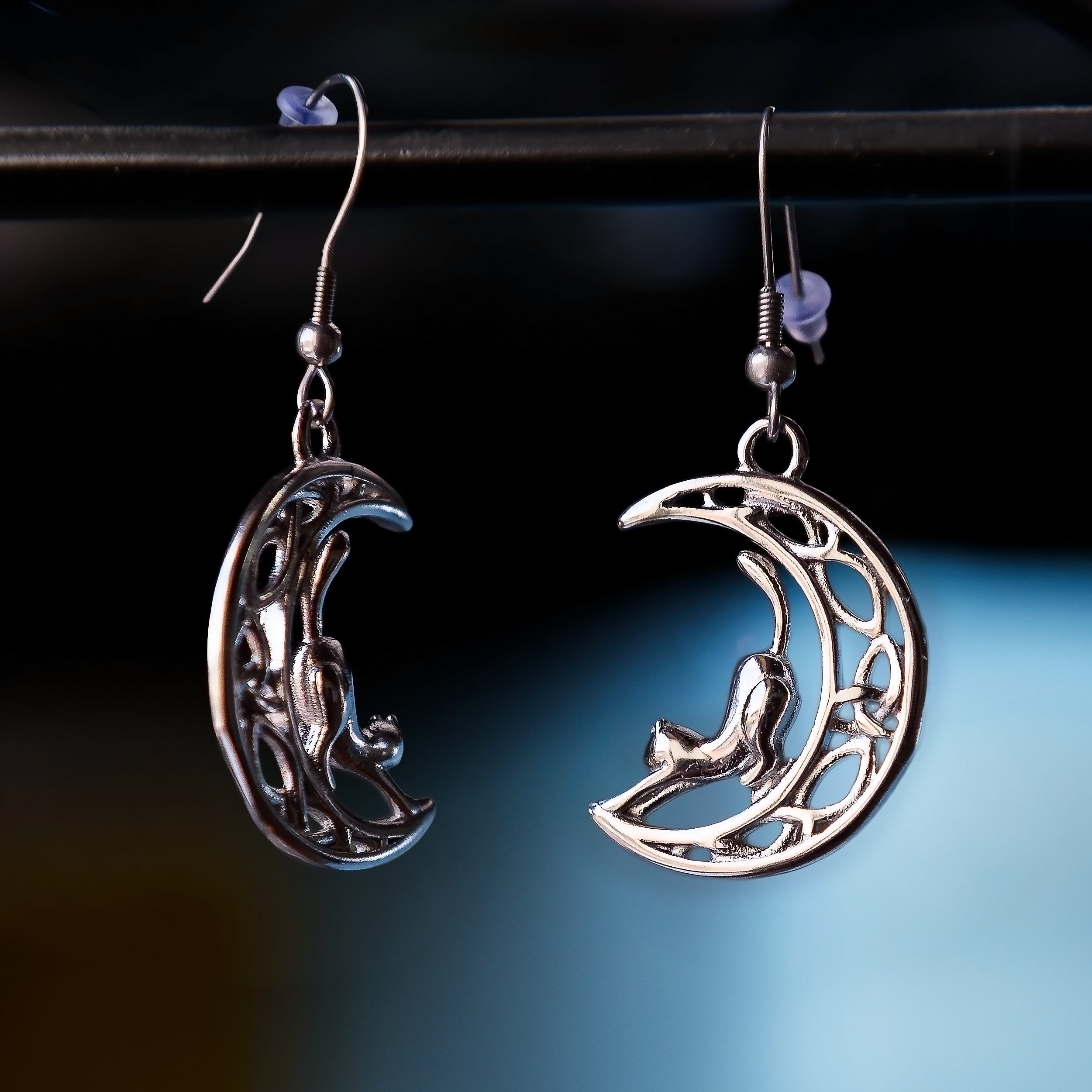 Celtic Cat Stainless Steel Earrings