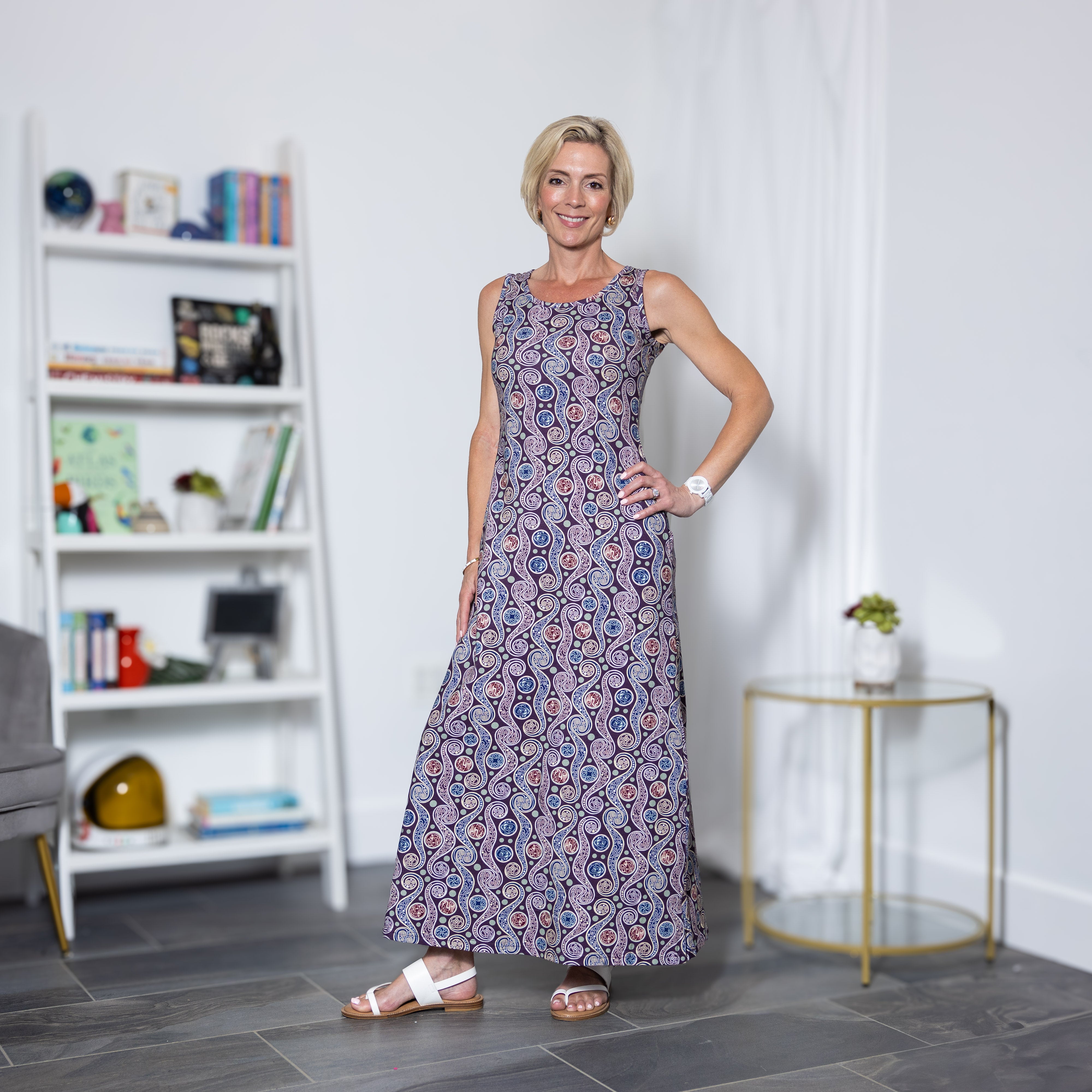 Celtic Paisley Sleeveless Maxi Dress