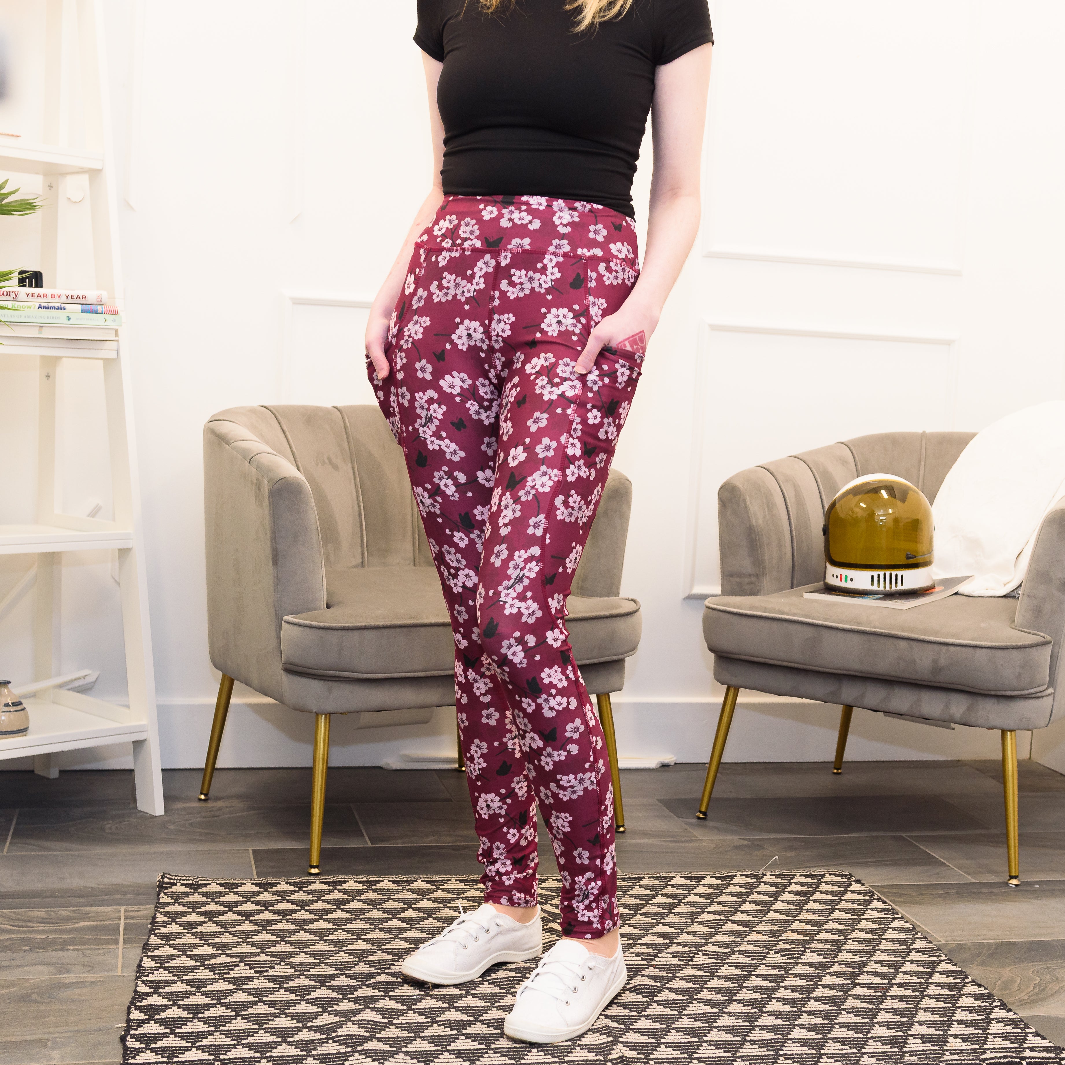 Cherry Blossoms Adults Leggings with Pockets