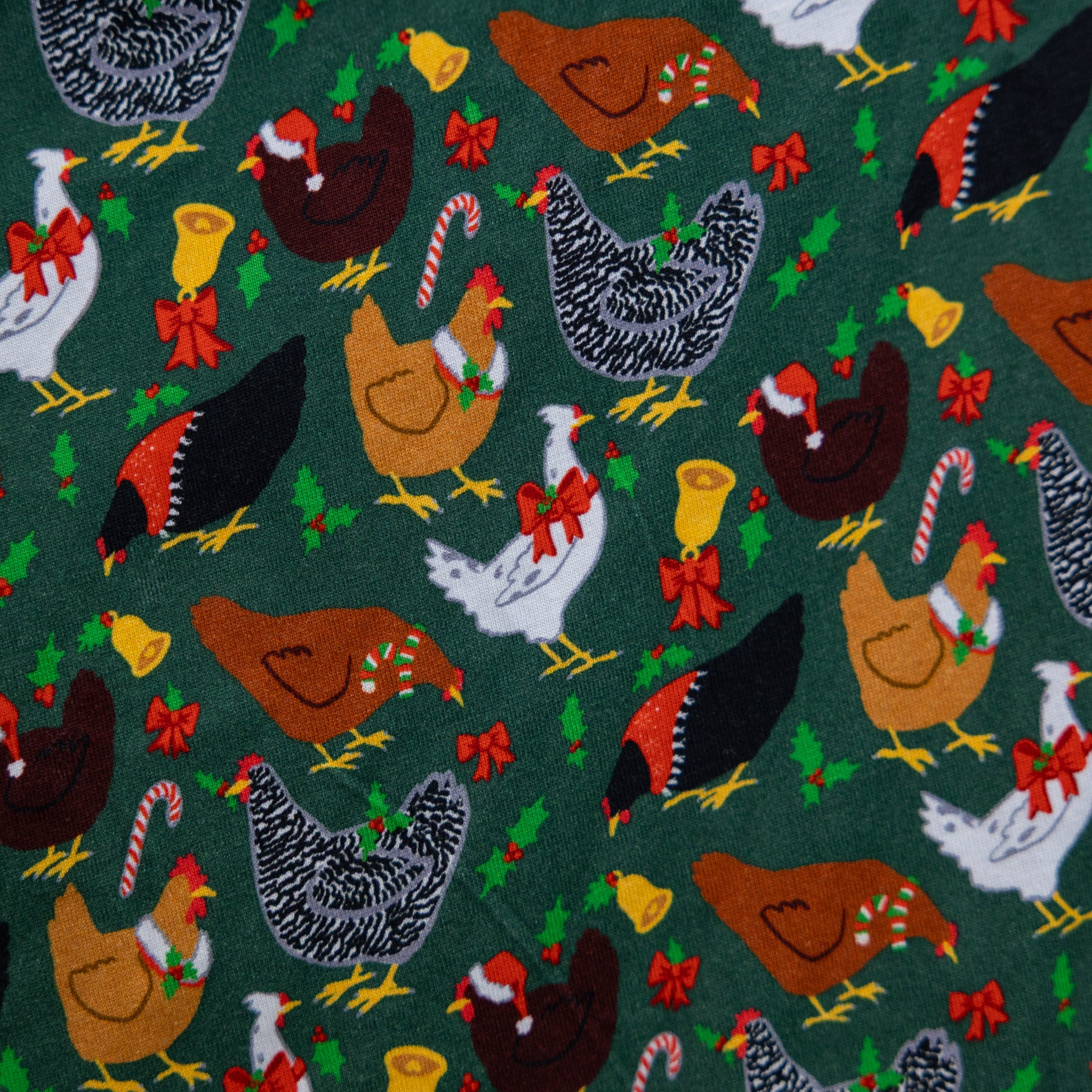 Christmas Chickens Long Sleeve Kids Twirl Dress