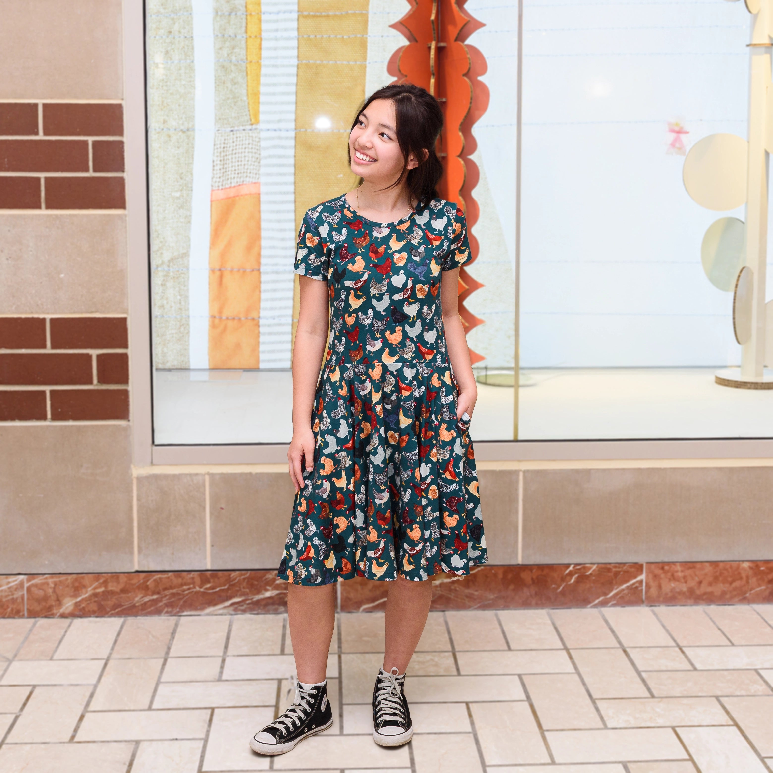 Cluck Couture Kids Twirl Dress with Pockets