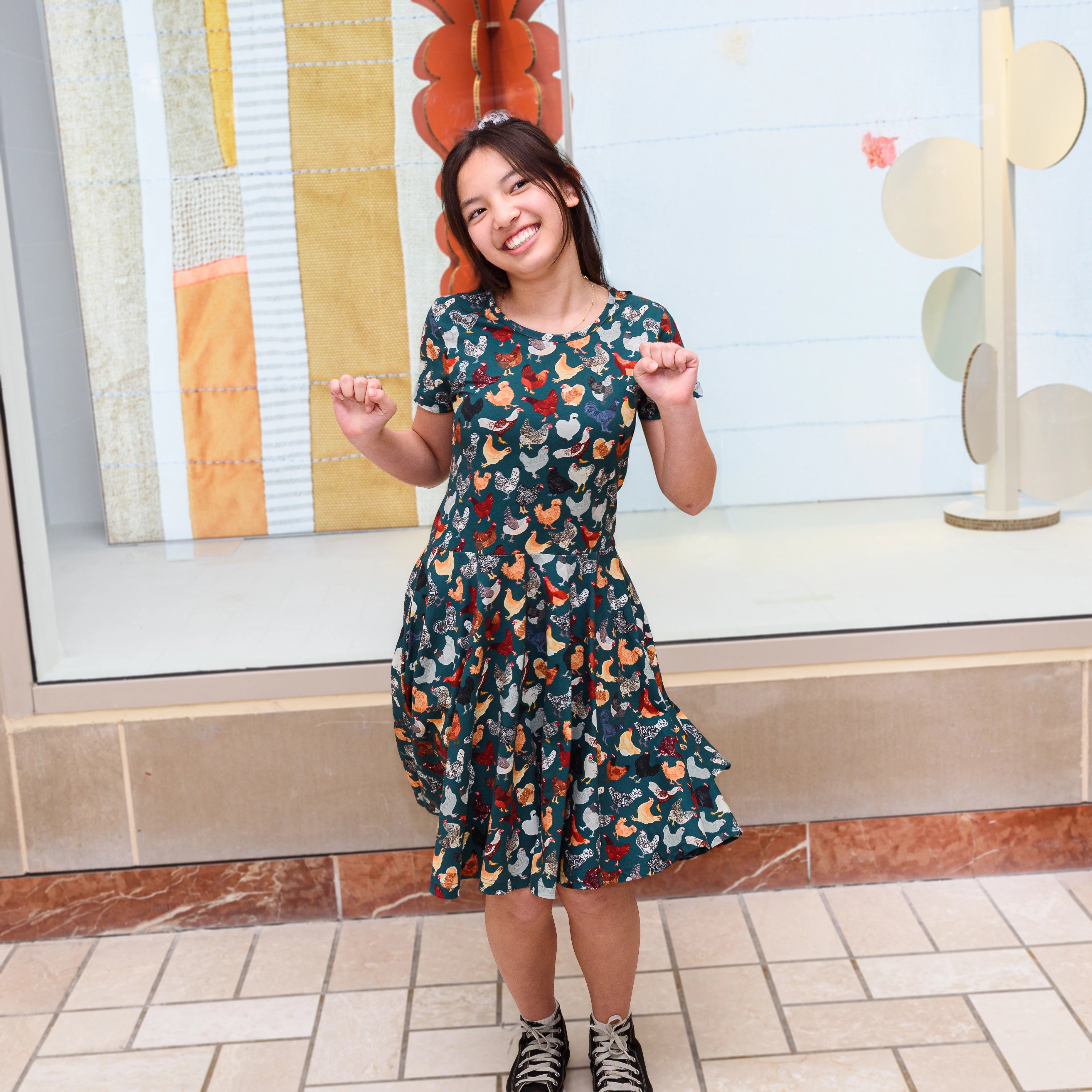 Cluck Couture Kids Twirl Dress with Pockets