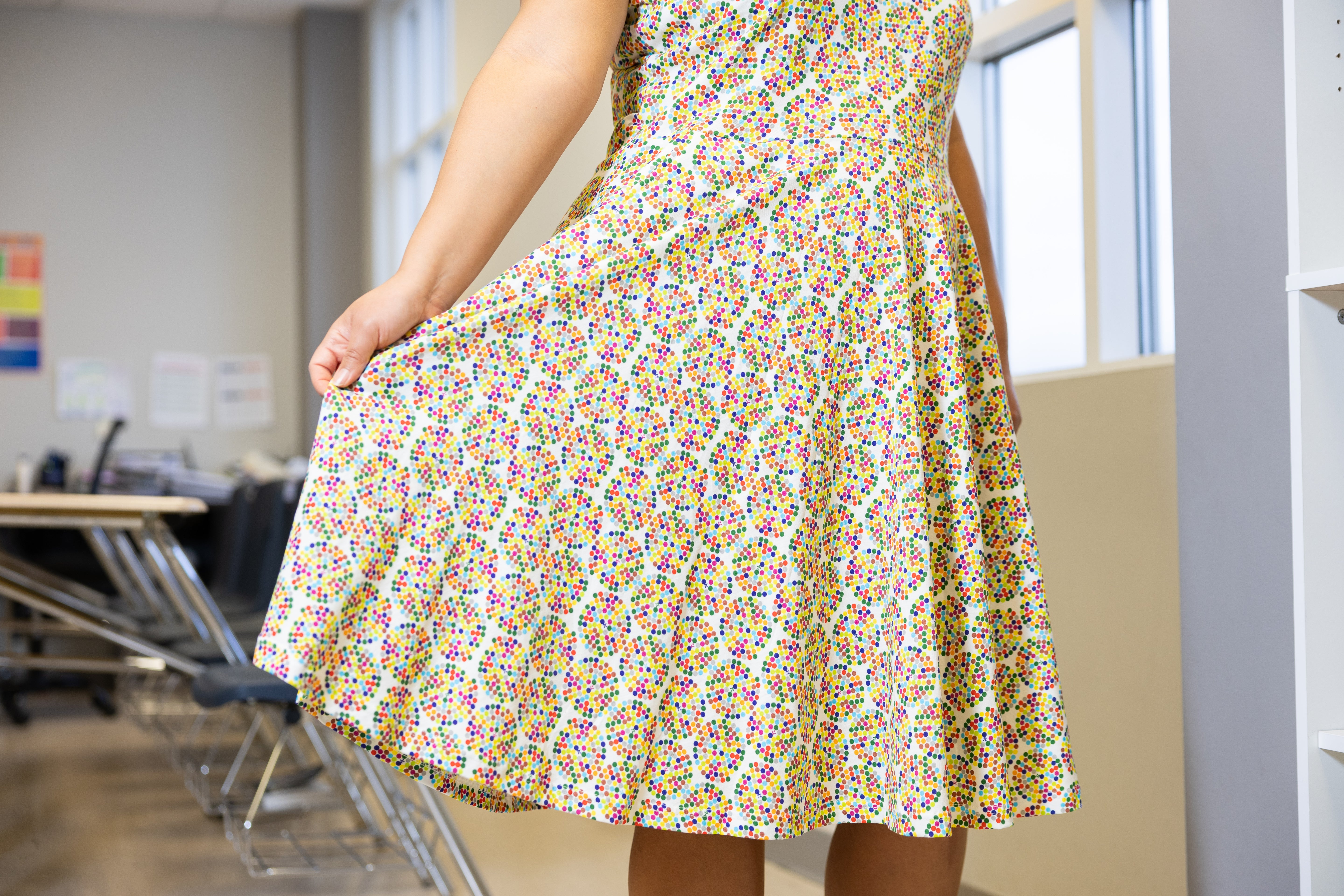 Coded Pi Sleeveless Twirl Dress