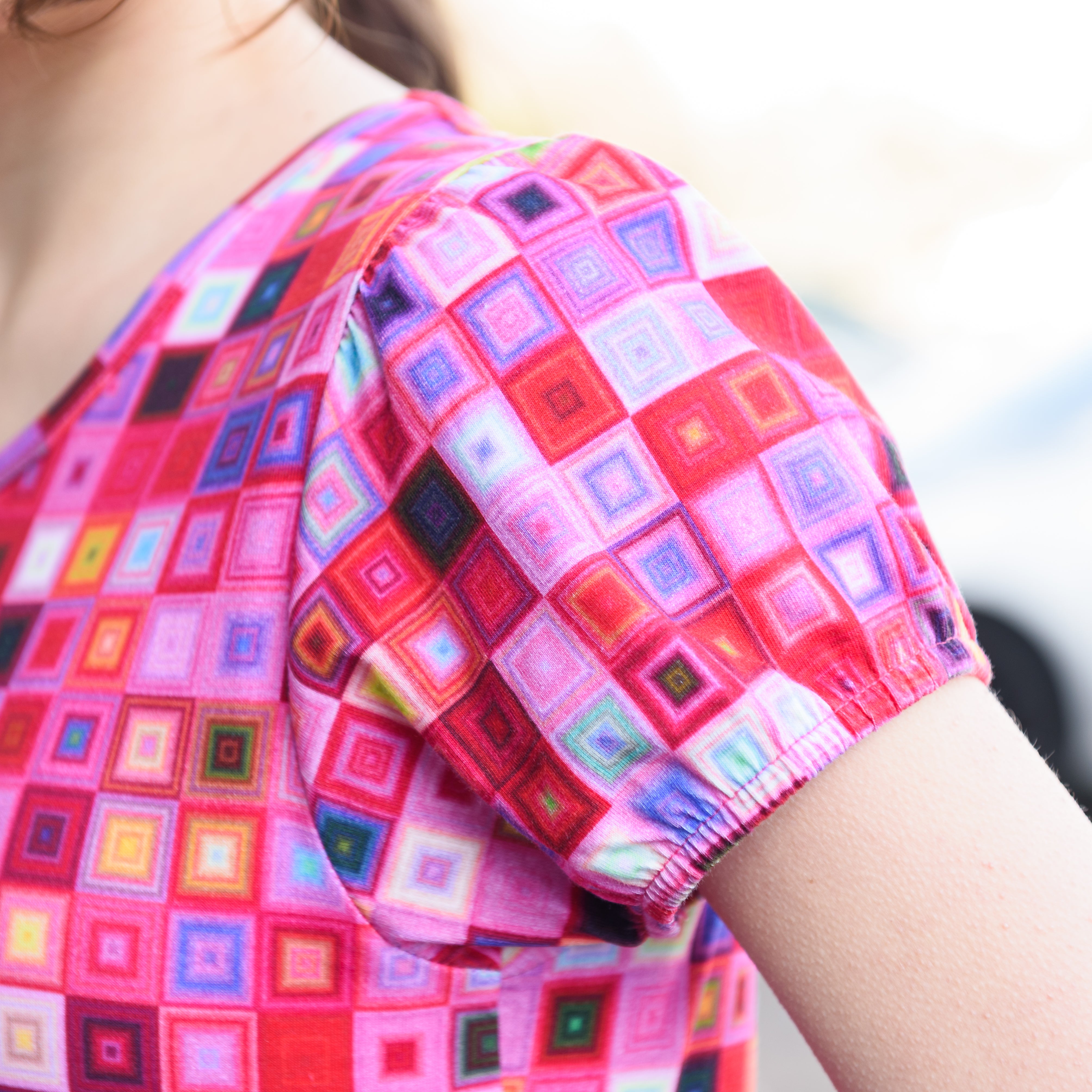 Mosaic Jewels Squares Kids Twirl Dress