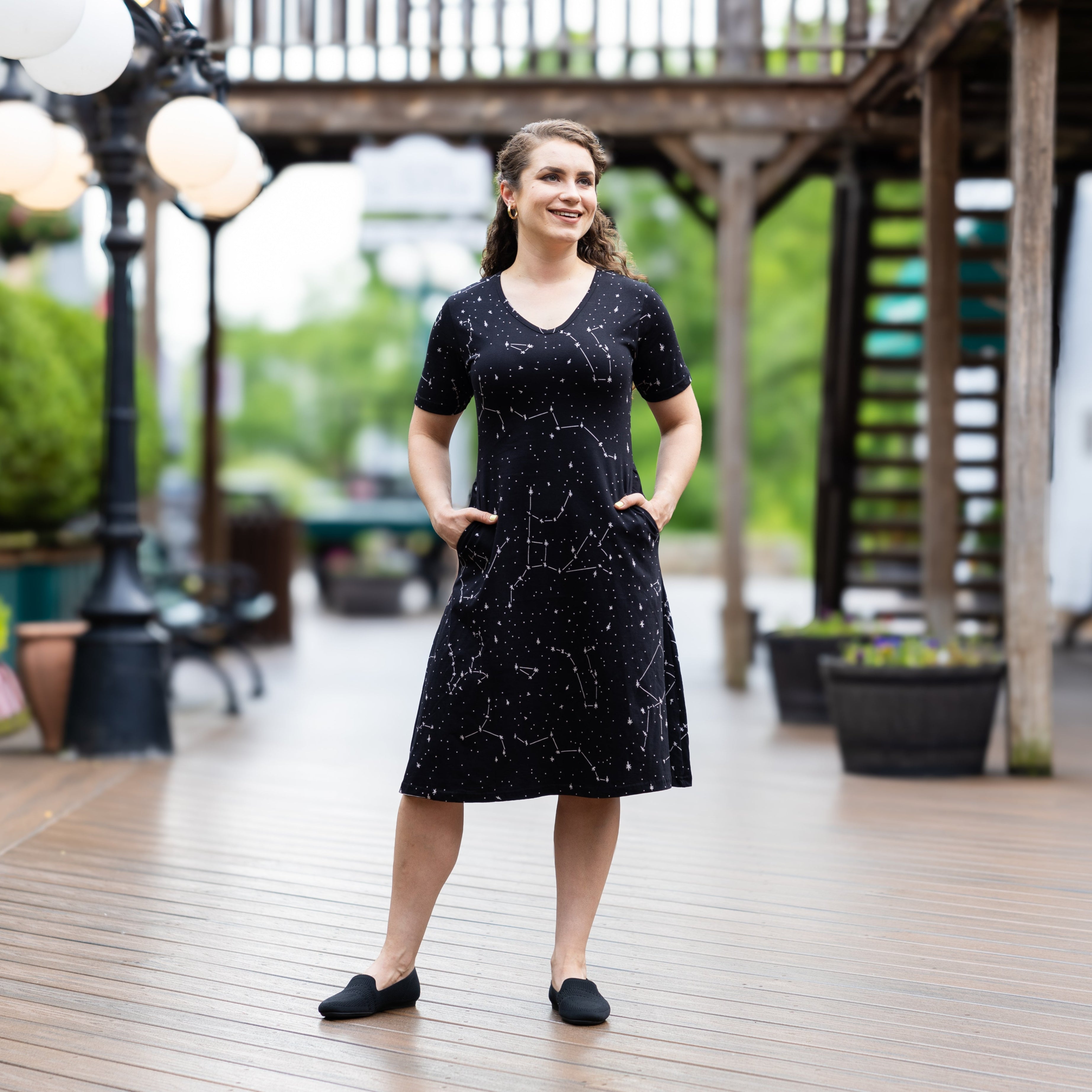 Constellations Glow-in-the-Dark A-Line Dress (No Waist Seam)