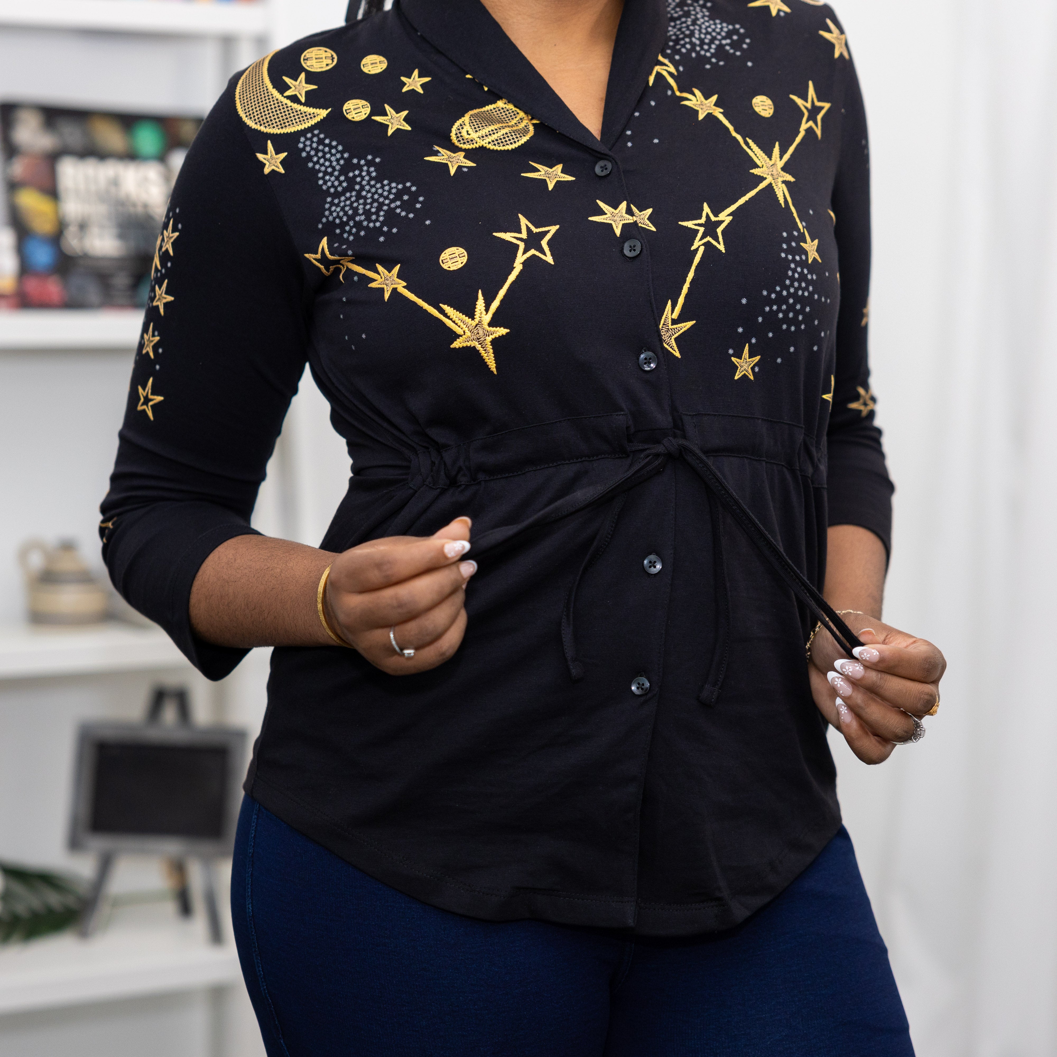 Space Drawstring Top