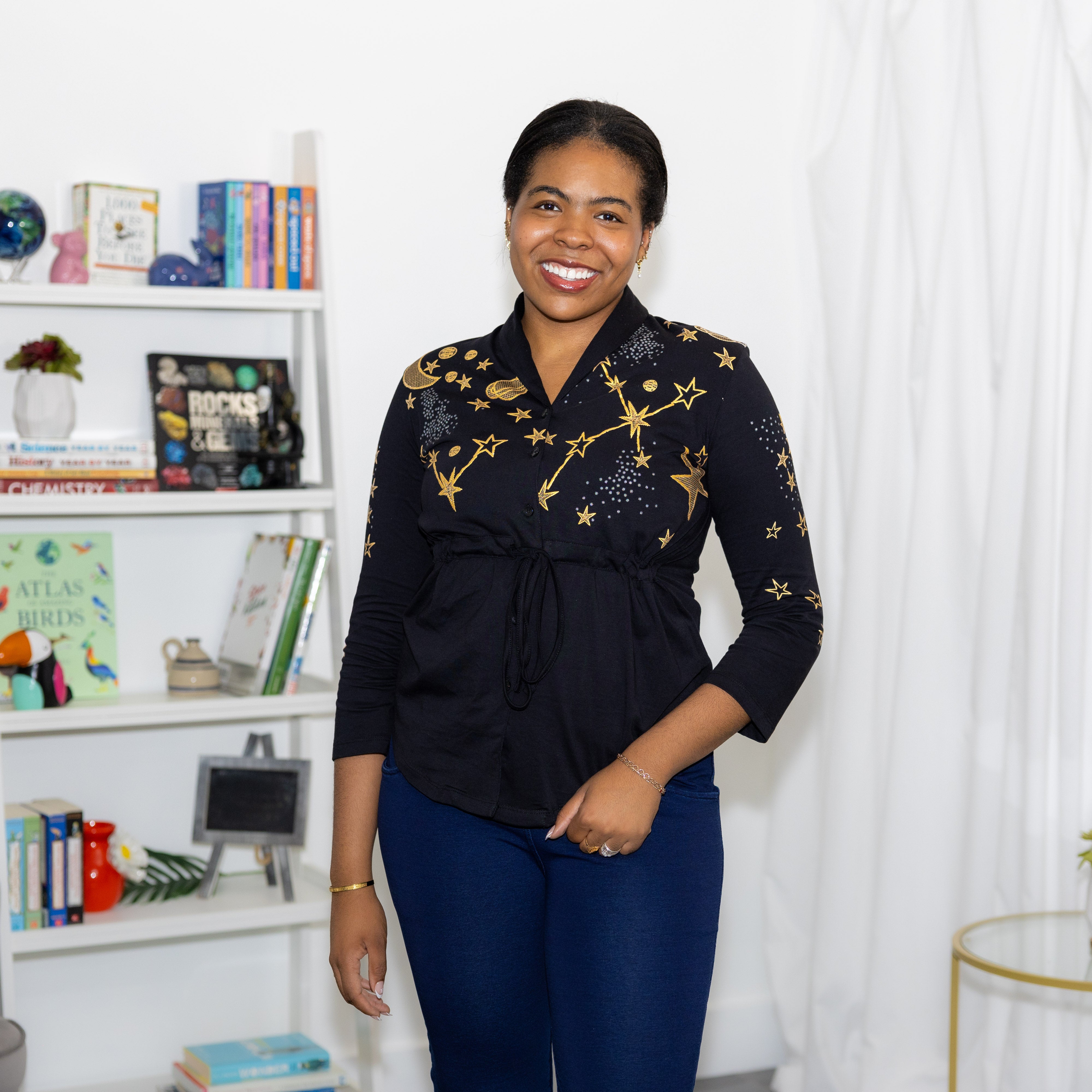 Space Drawstring Top