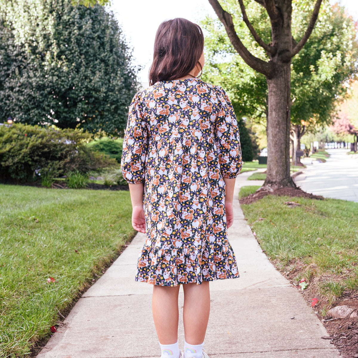 Corgi Steed Kids Dress with Pockets