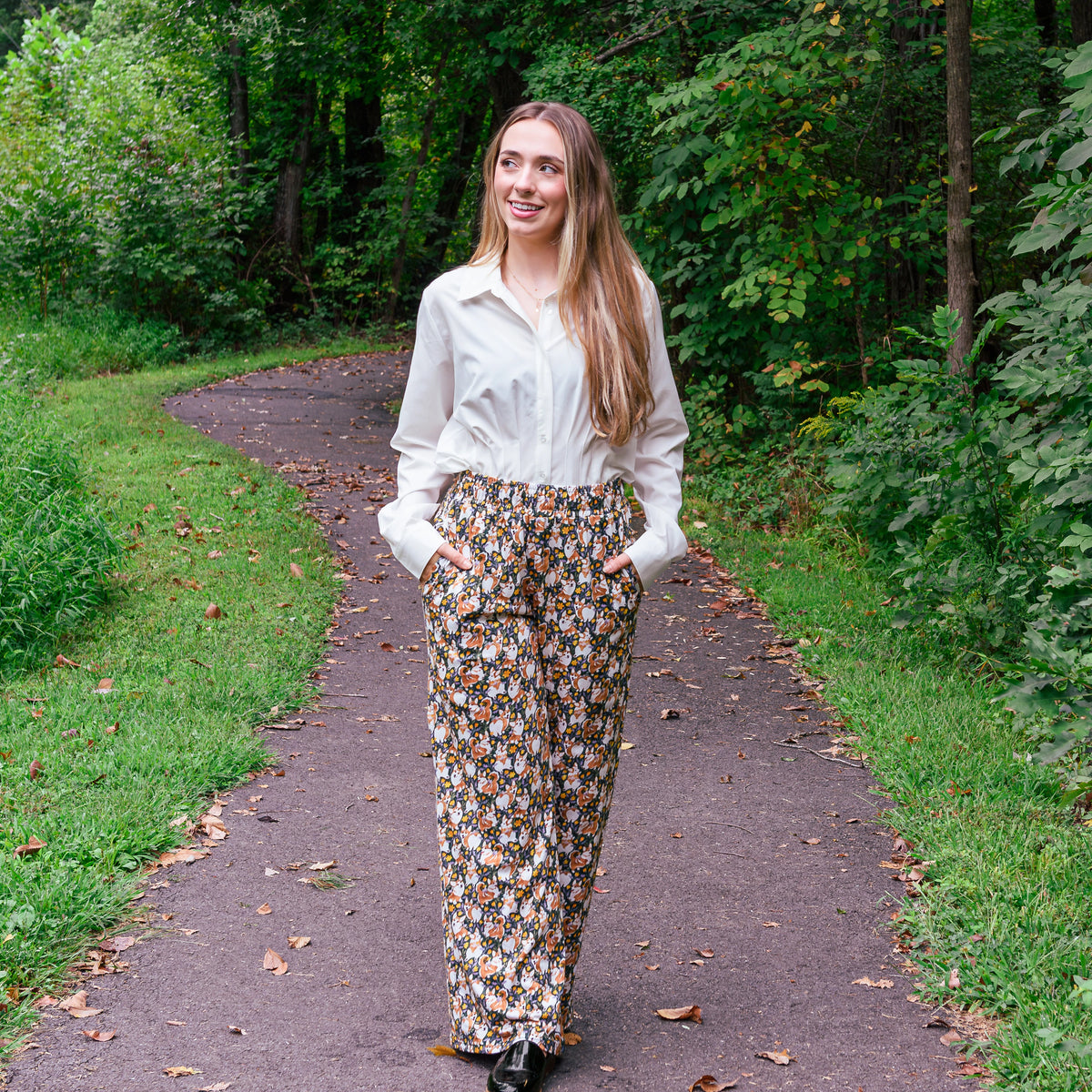 Corgi Steed Palazzo Pants with Pockets
