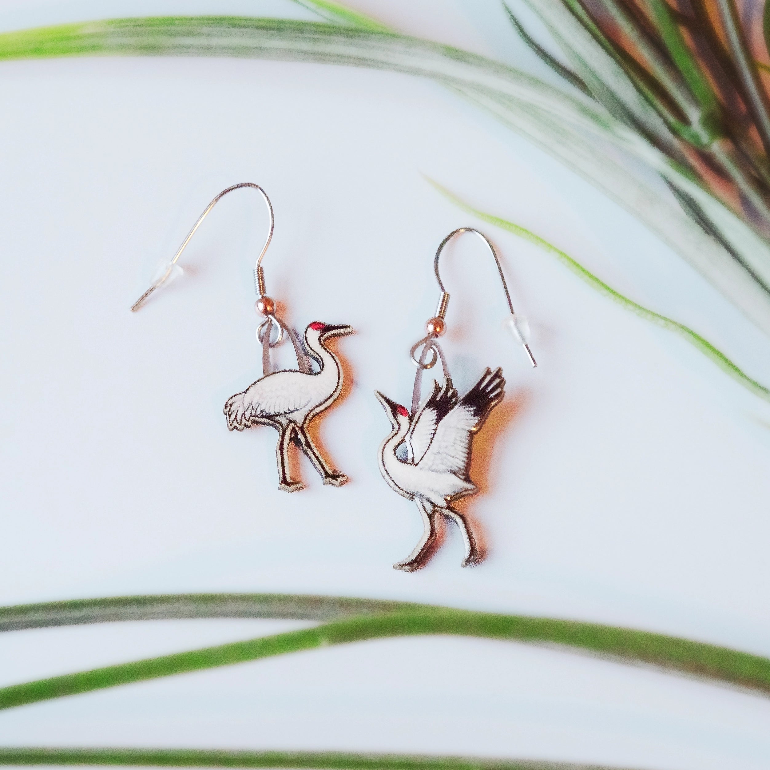Whooping Crane Earrings