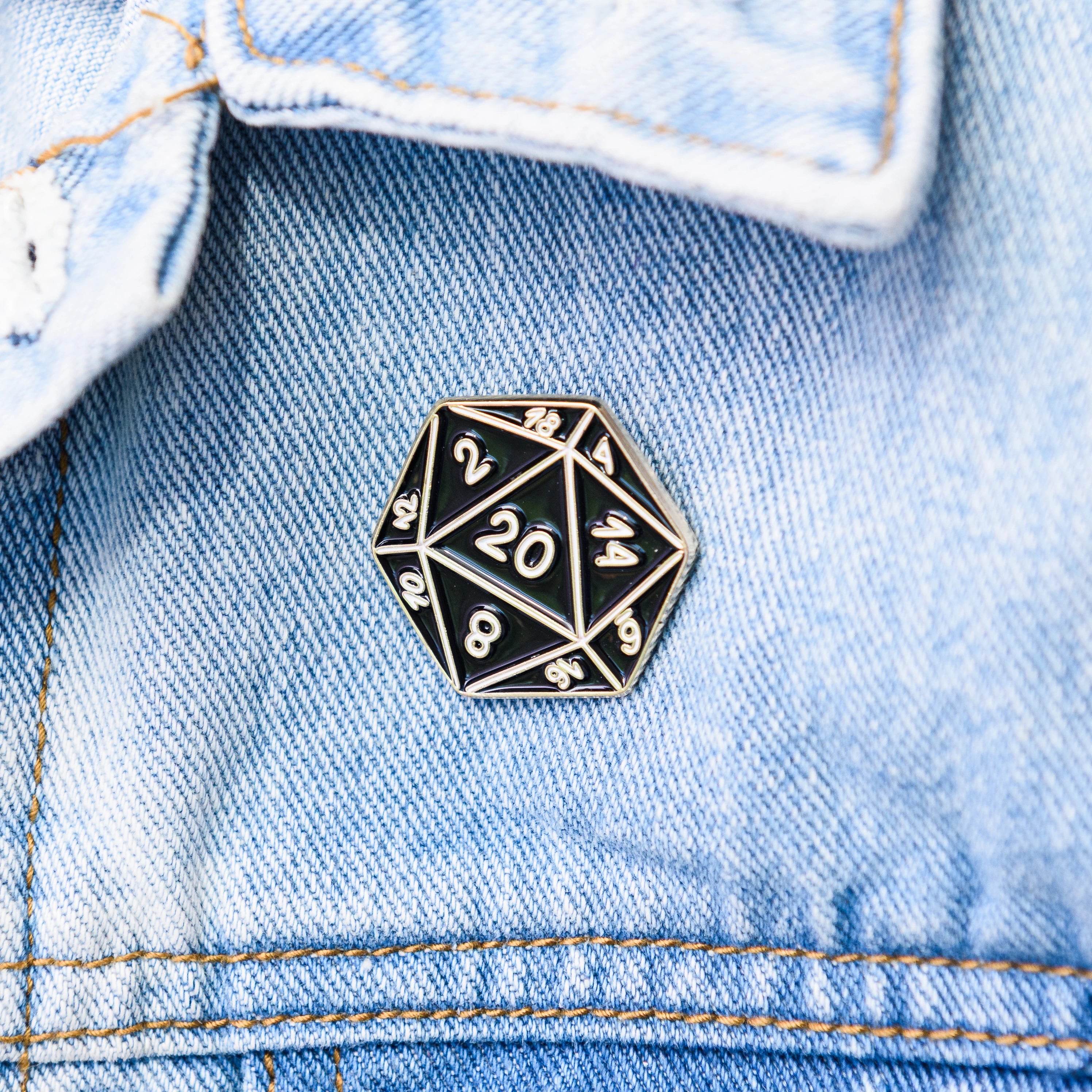 D20 Enamel Pin