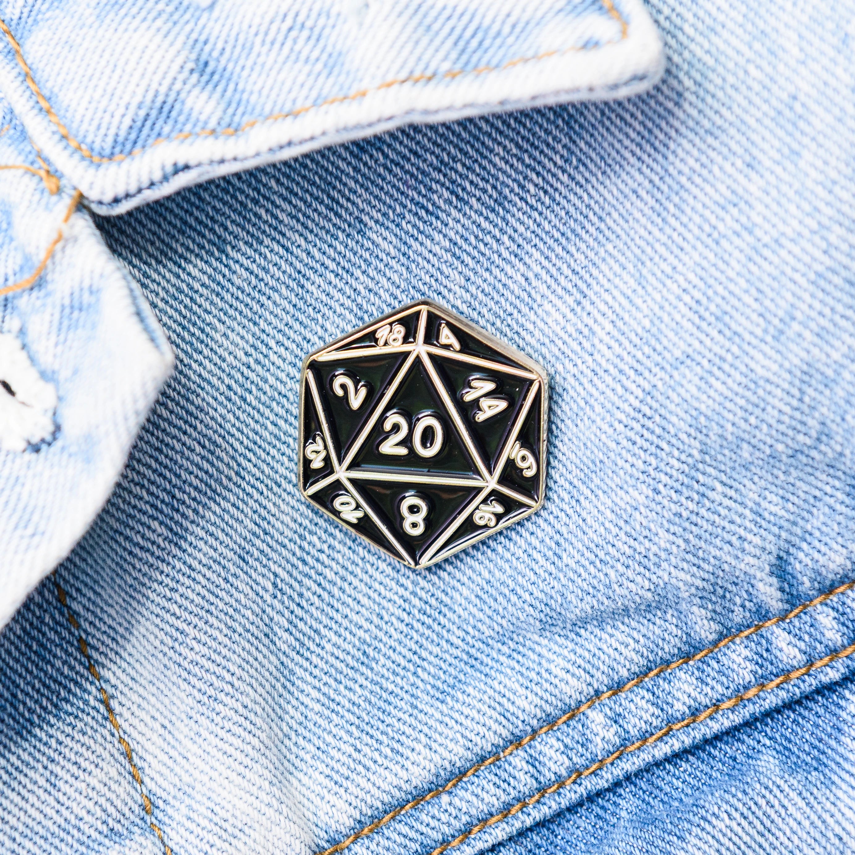 D20 Enamel Pin